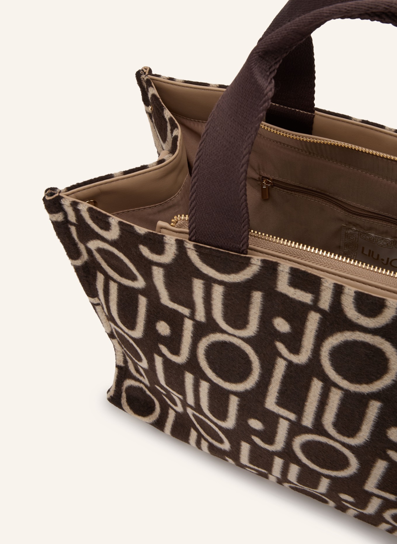 LIU JO Shopper: MARRON FONCÉ / GOUD / BEIGE