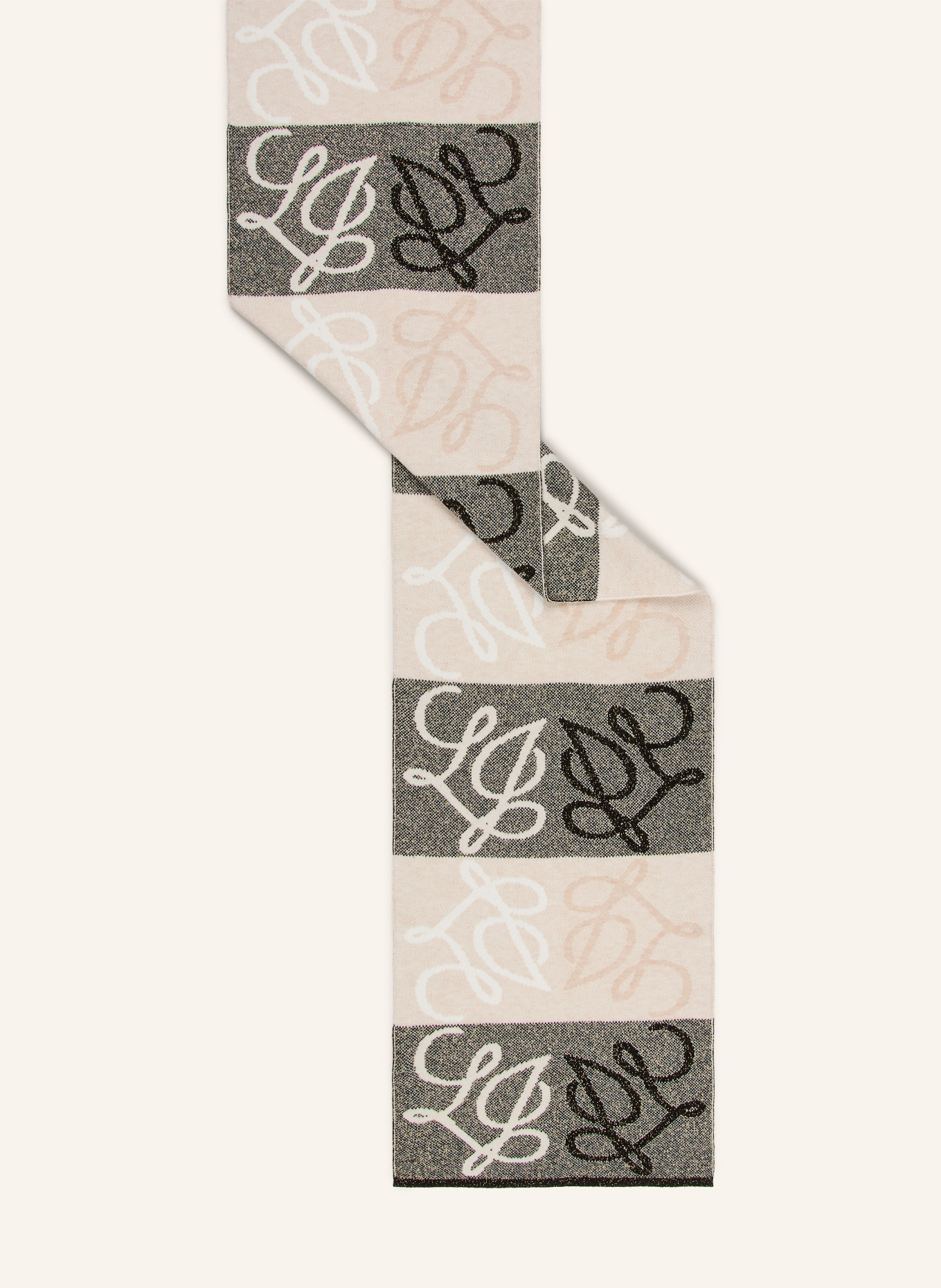 LIU JO Schal mit Glitzergarn: CREME / GOLD / SCHWARZ