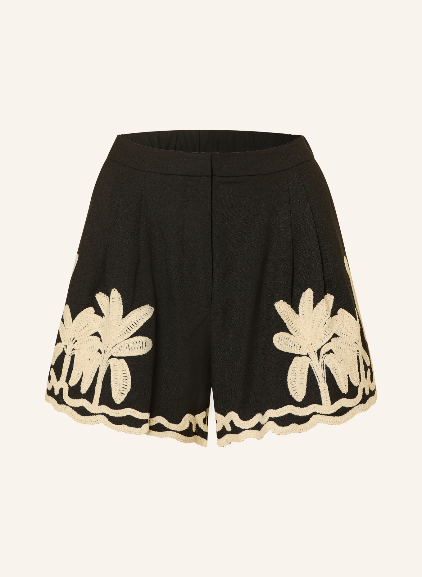 MALINA Short FENYA en lin: NOIR / BEIGE