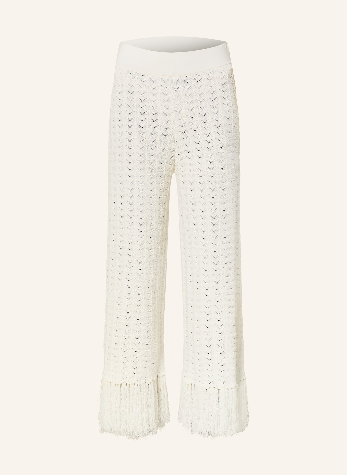 MALINA Pantalon 7/8 en maille ALYCIA: CRÈME