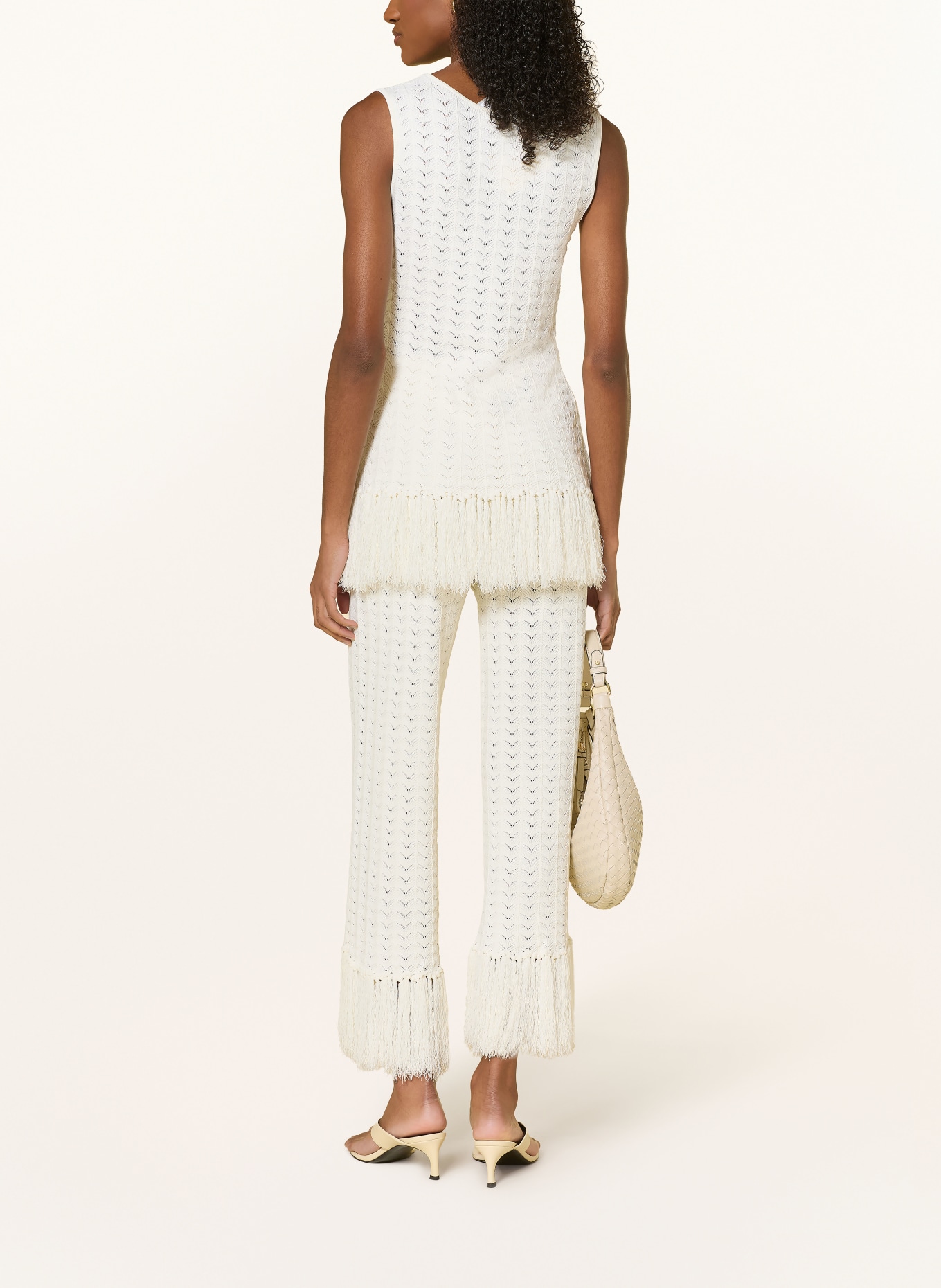 MALINA Pantalon 7/8 en maille ALYCIA: CRÈME