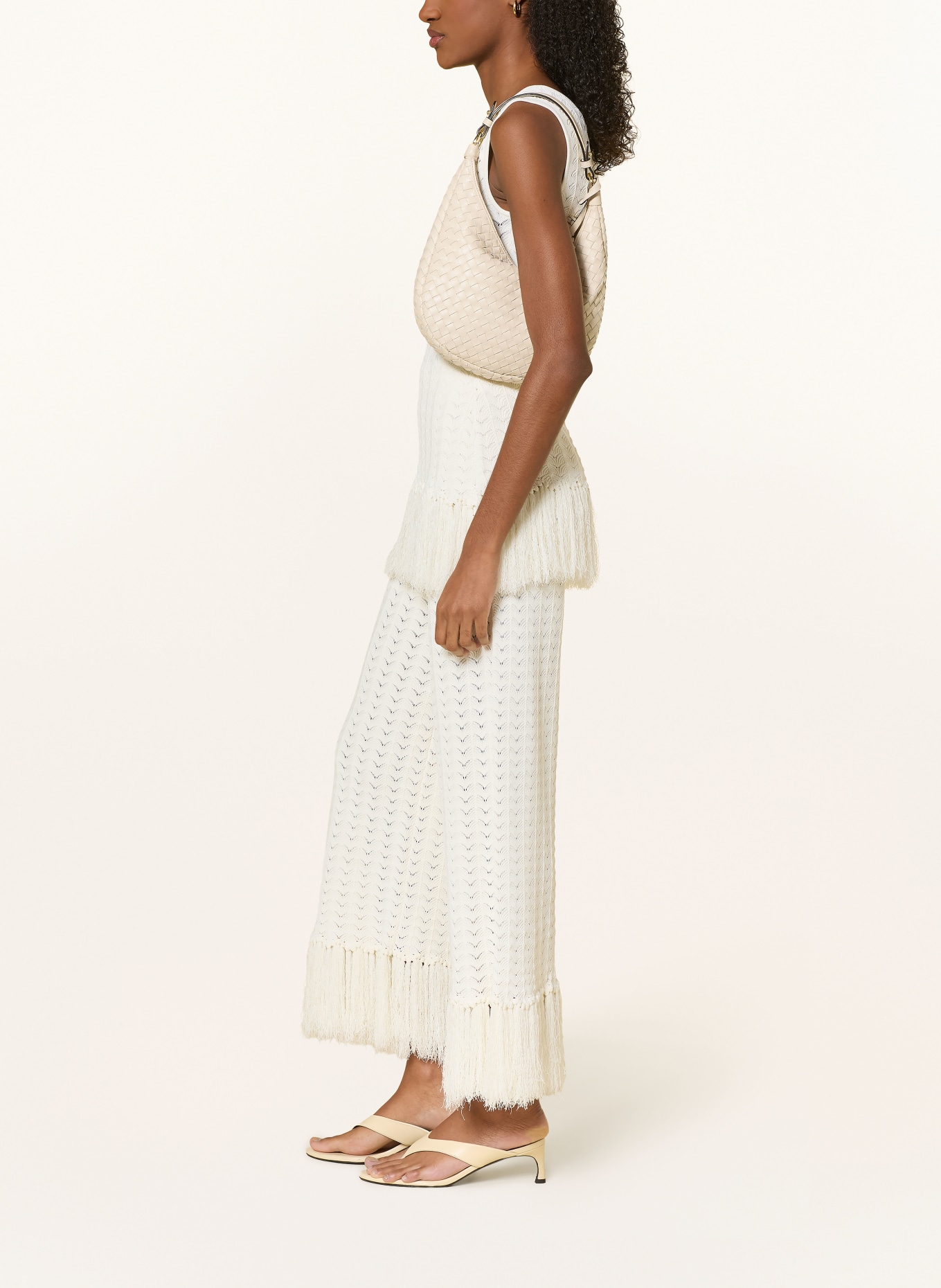 MALINA Pantalon 7/8 en maille ALYCIA: CRÈME