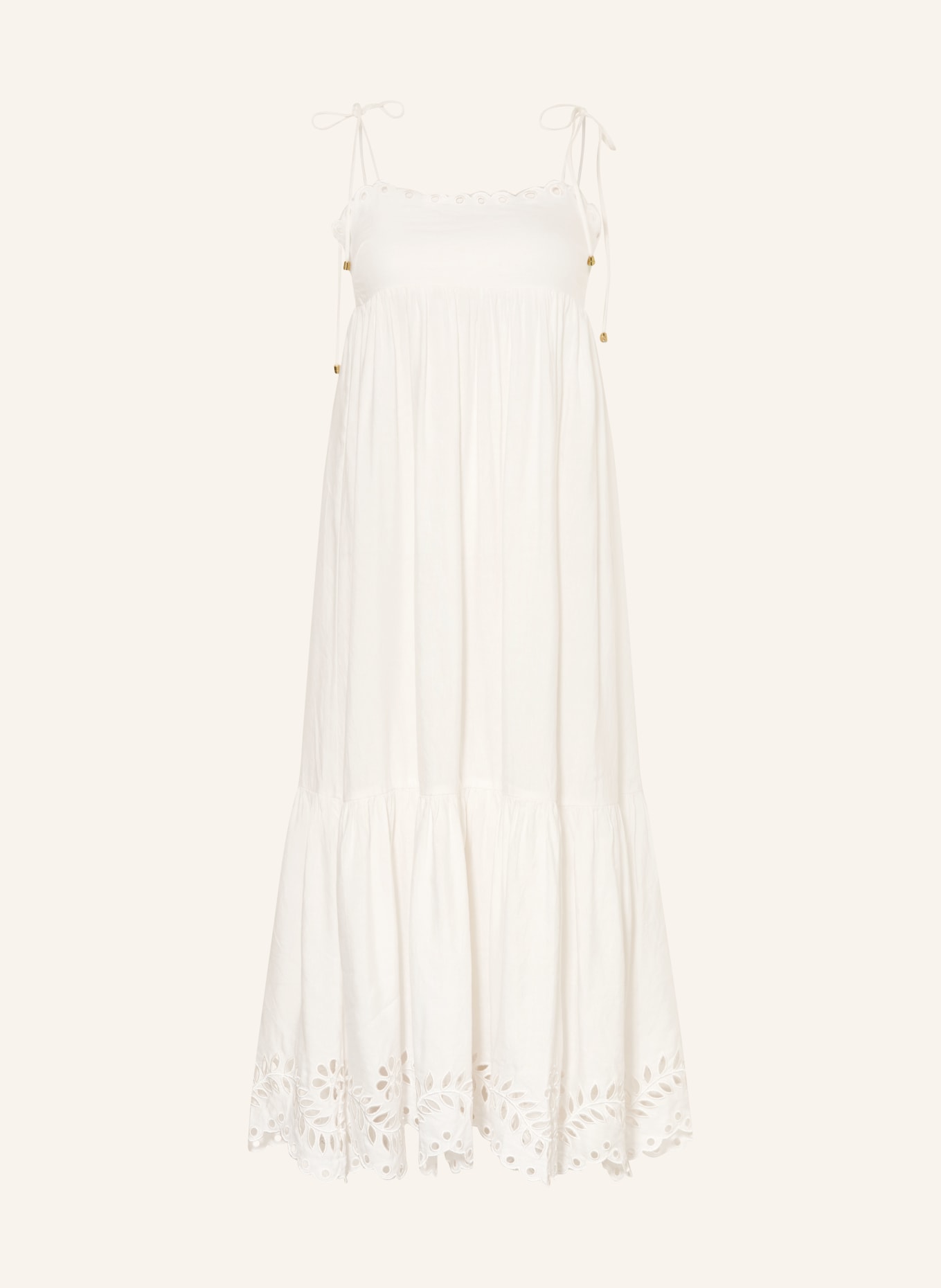 MALINA VILDA dress made of eyelet lace with linen: WHITE