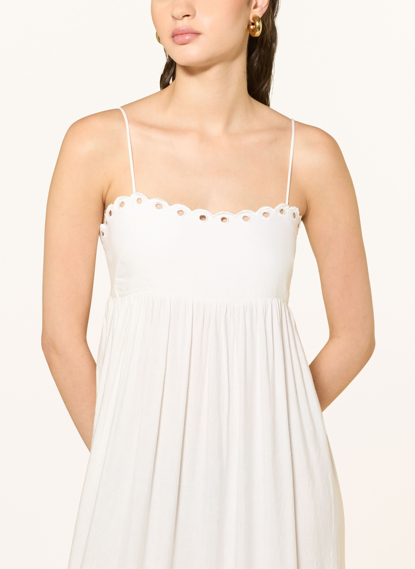 MALINA VILDA dress made of eyelet lace with linen: WHITE