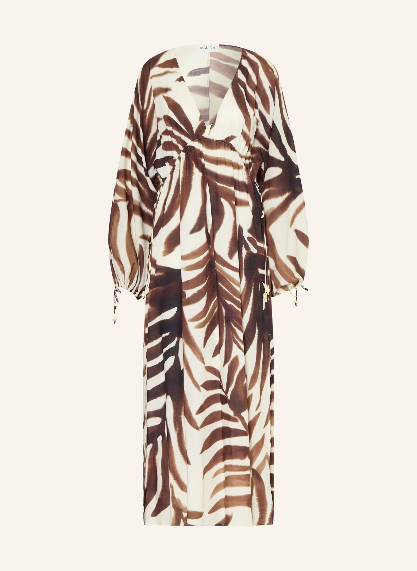 MALINA Jurk JOSLINE: CRÈME / MARRON FONCÉ / BRUIN