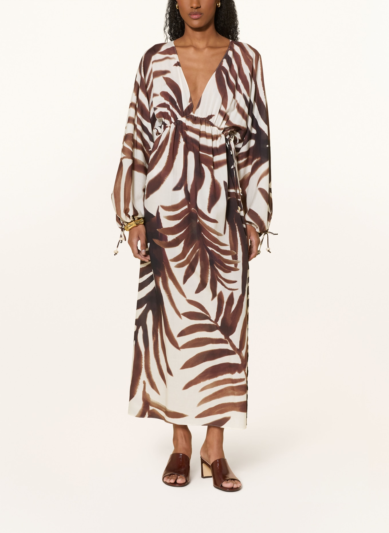 MALINA Jurk JOSLINE: CRÈME / MARRON FONCÉ / BRUIN