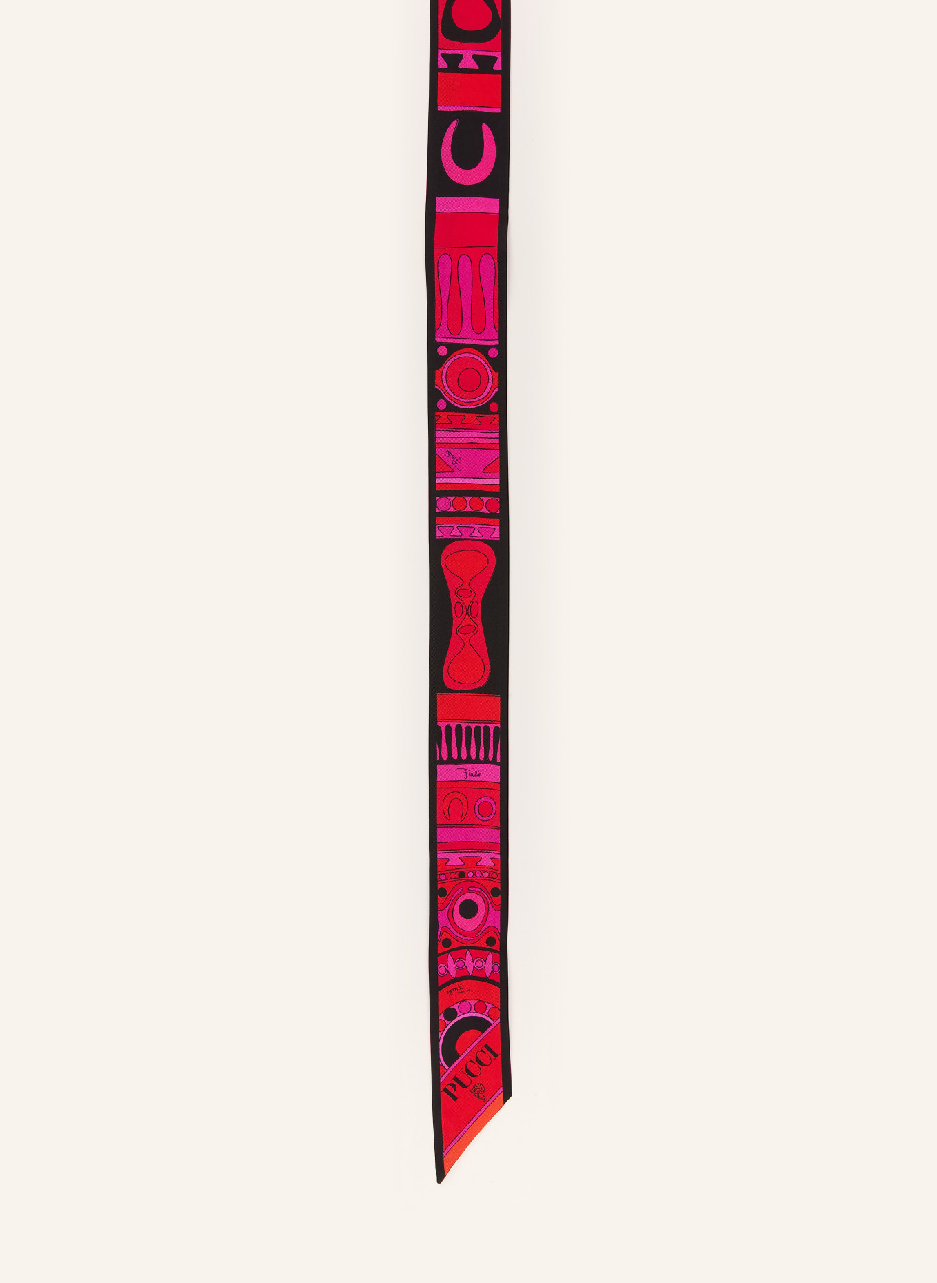 PUCCI Seidenschal: PINK / ORANGE / SCHWARZ