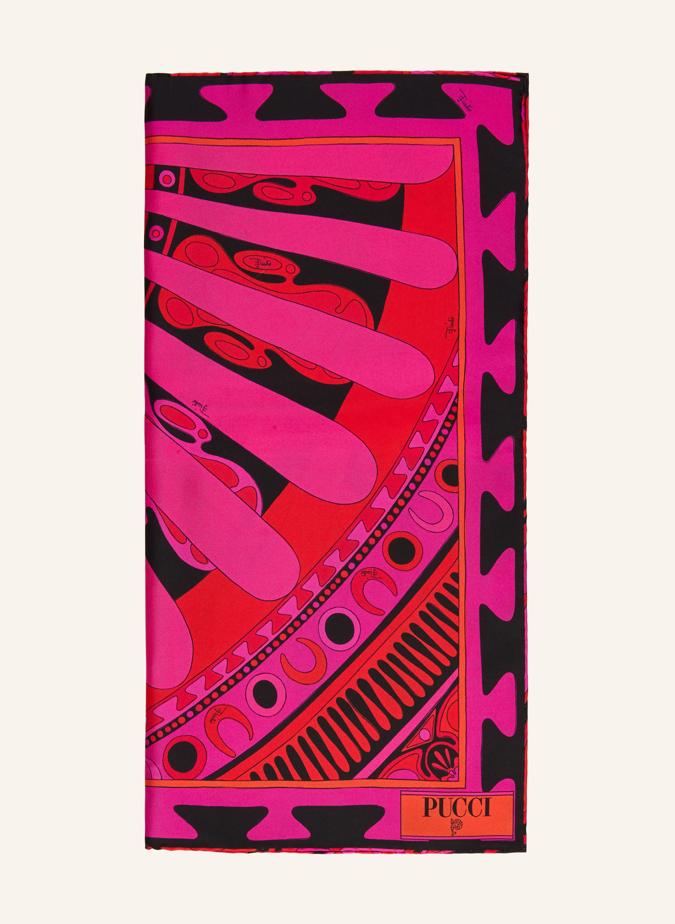 PUCCI Seidentuch: PINK / ROT / SCHWARZ
