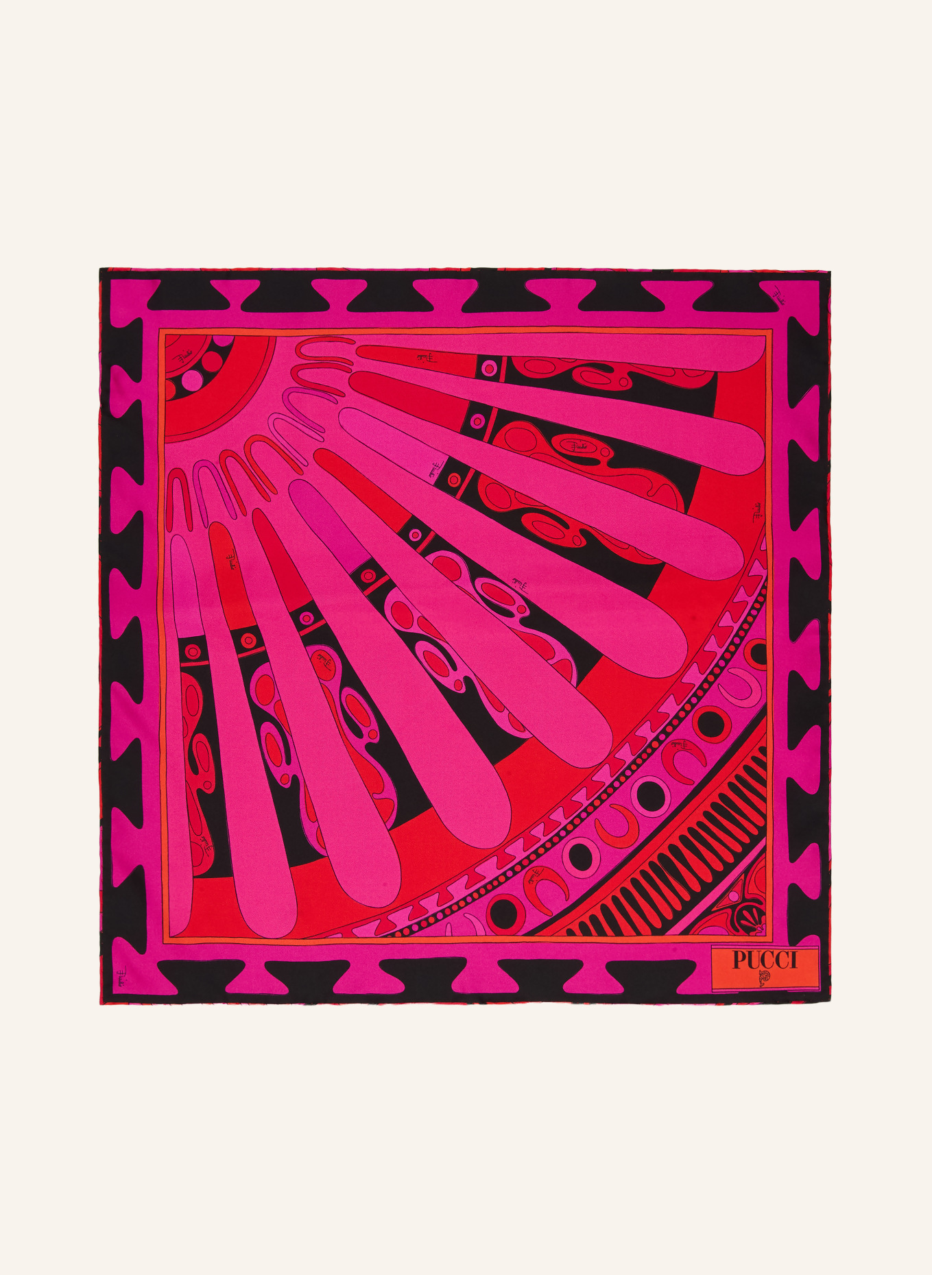 PUCCI Seidentuch: PINK / ROT / SCHWARZ