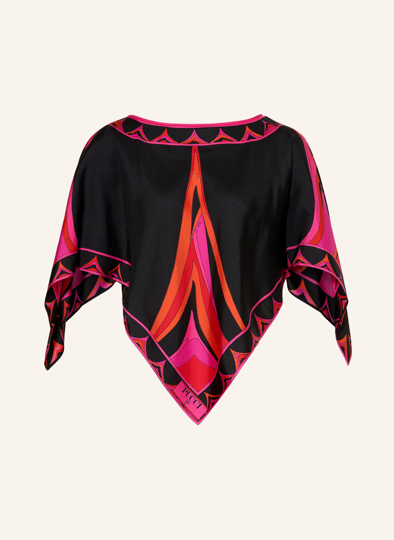 PUCCI Blusenshirt aus Seide mit 3/4-Arm: PINK / ROT / SCHWARZ