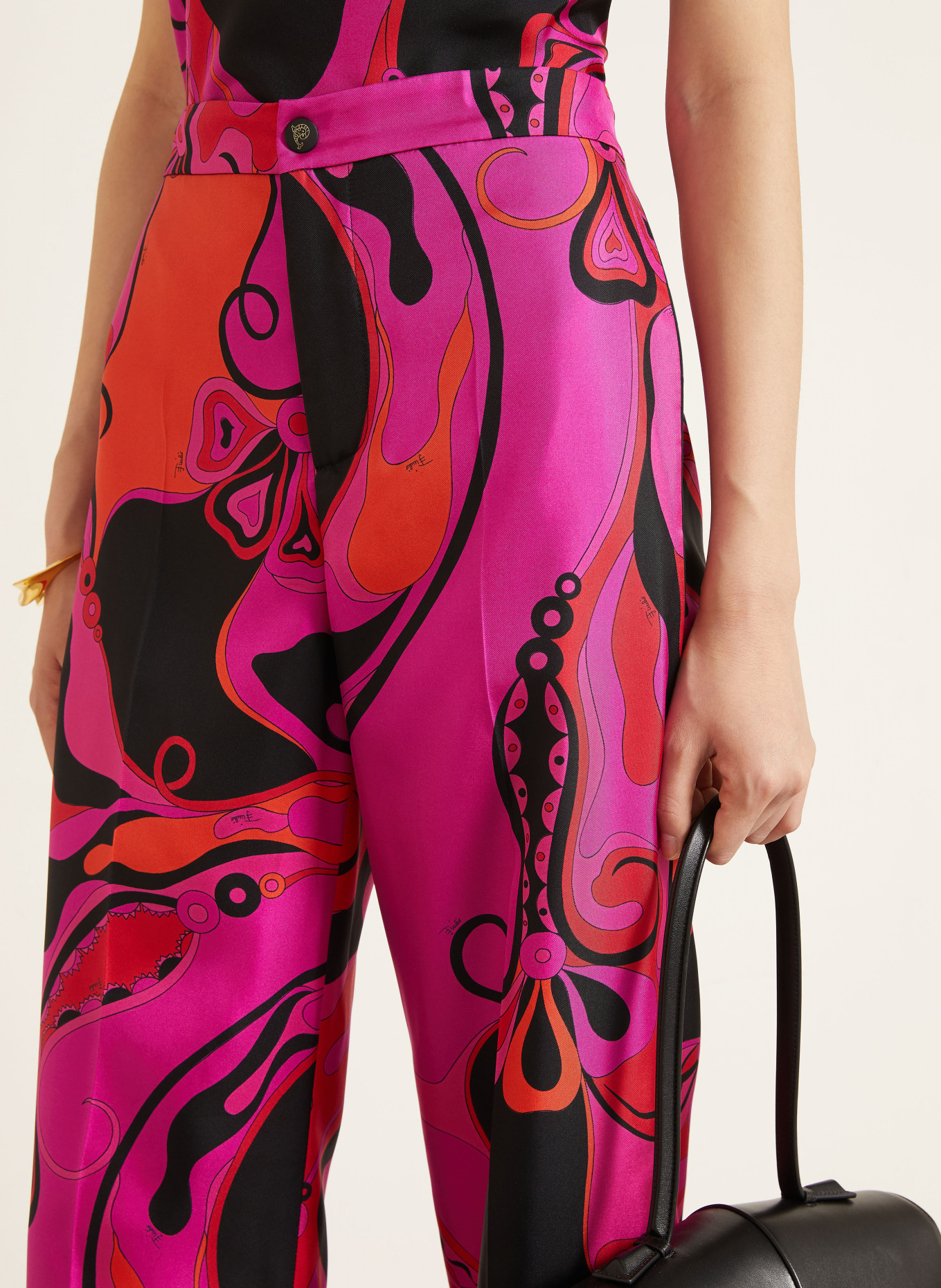 PUCCI Silk pants: PINK / ORANGE / BLACK
