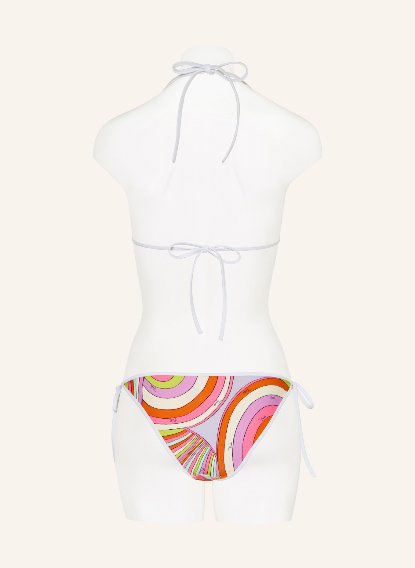 PUCCI Triangel-Bikini-Hose: PINK / ORANGE / TÜRKIS