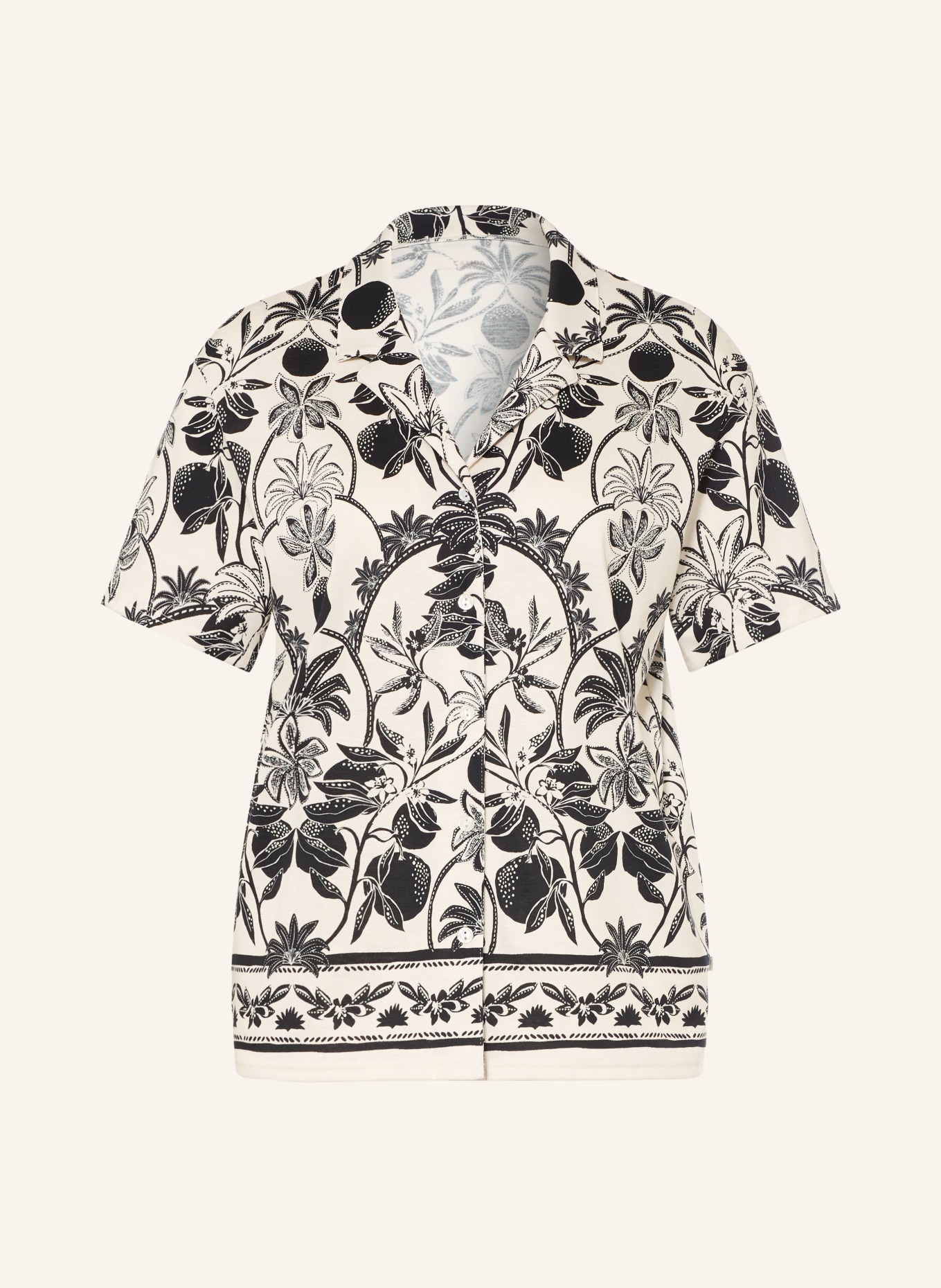 CALIDA Schlafshirt FAVOURITES BEACH: CREME / SCHWARZ