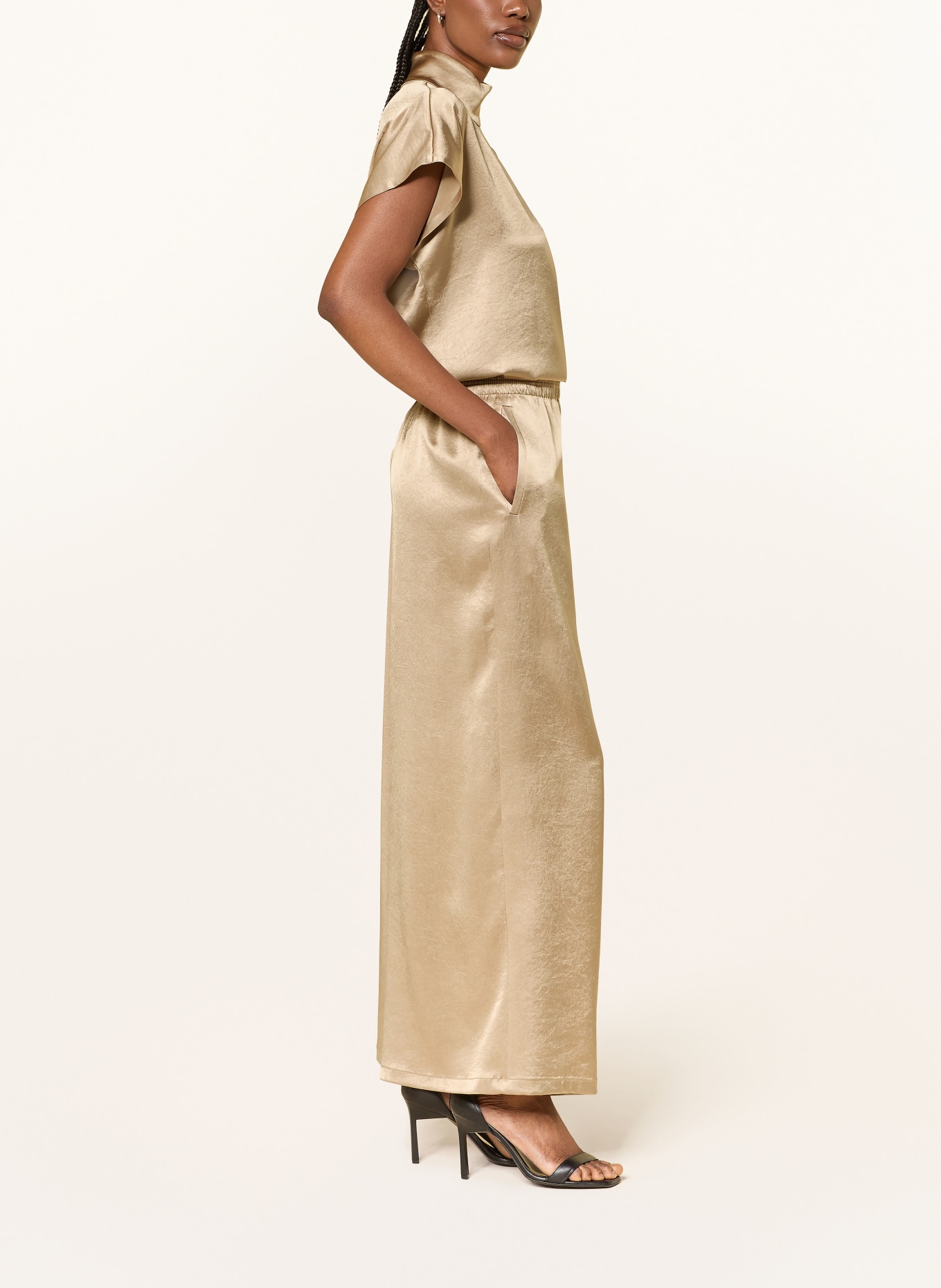 DRYKORN CEILING Satin Pants: CAMEL