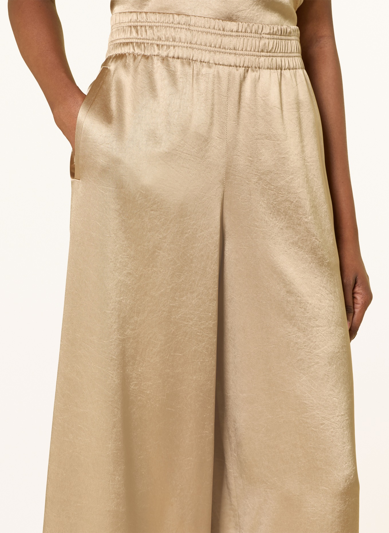 DRYKORN CEILING Satin Pants: CAMEL