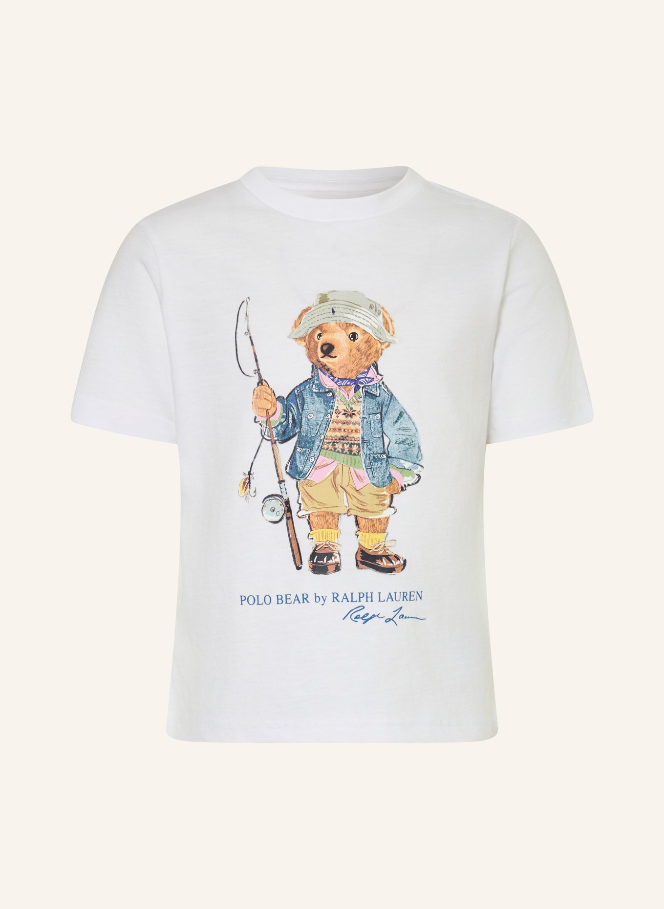 POLO RALPH LAUREN T-shirt: HVID / LYSEBRUN / BLÅ