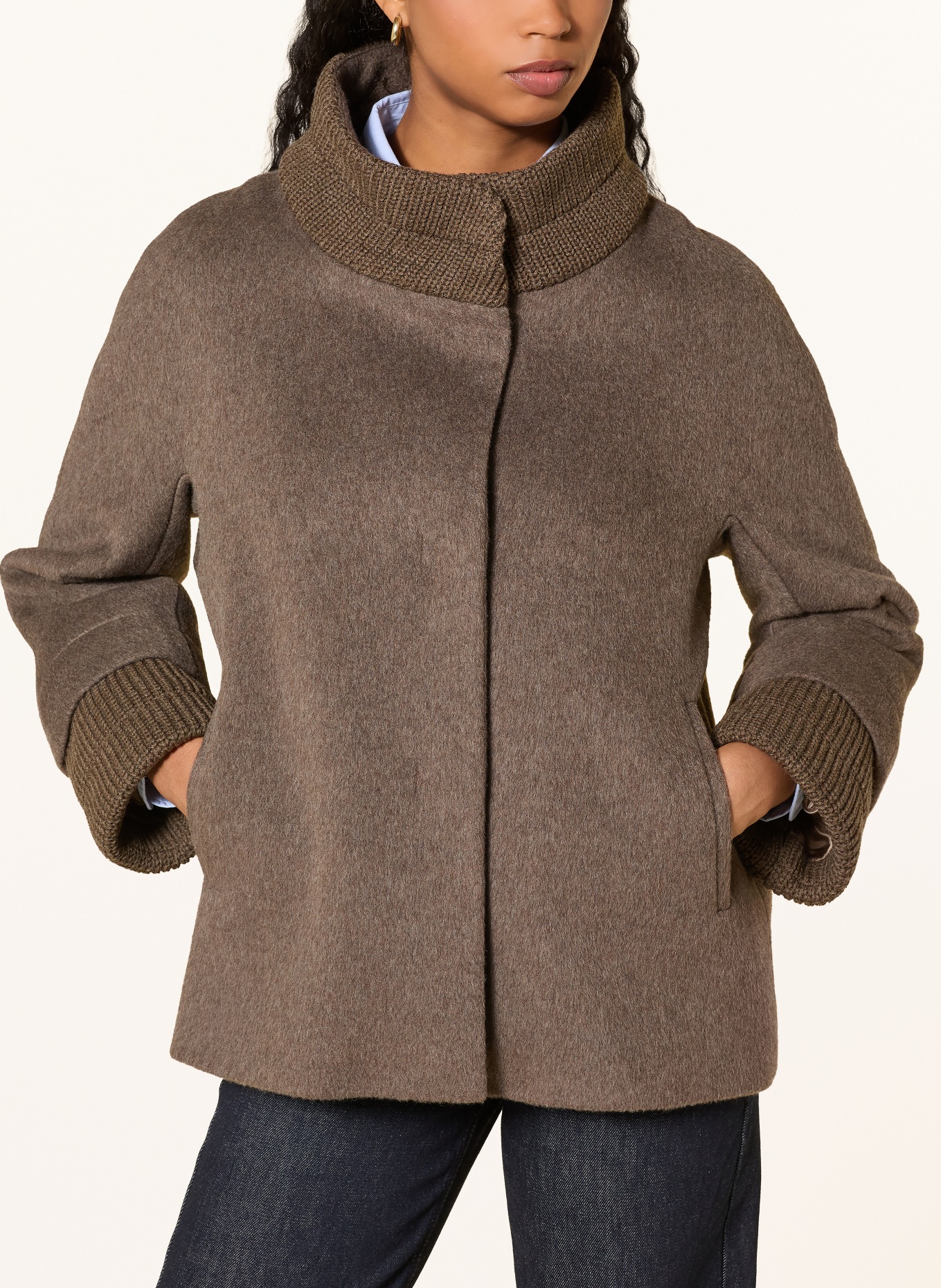 ICONS CINZIA ROCCA Cabanjacke im Materialmix: TAUPE