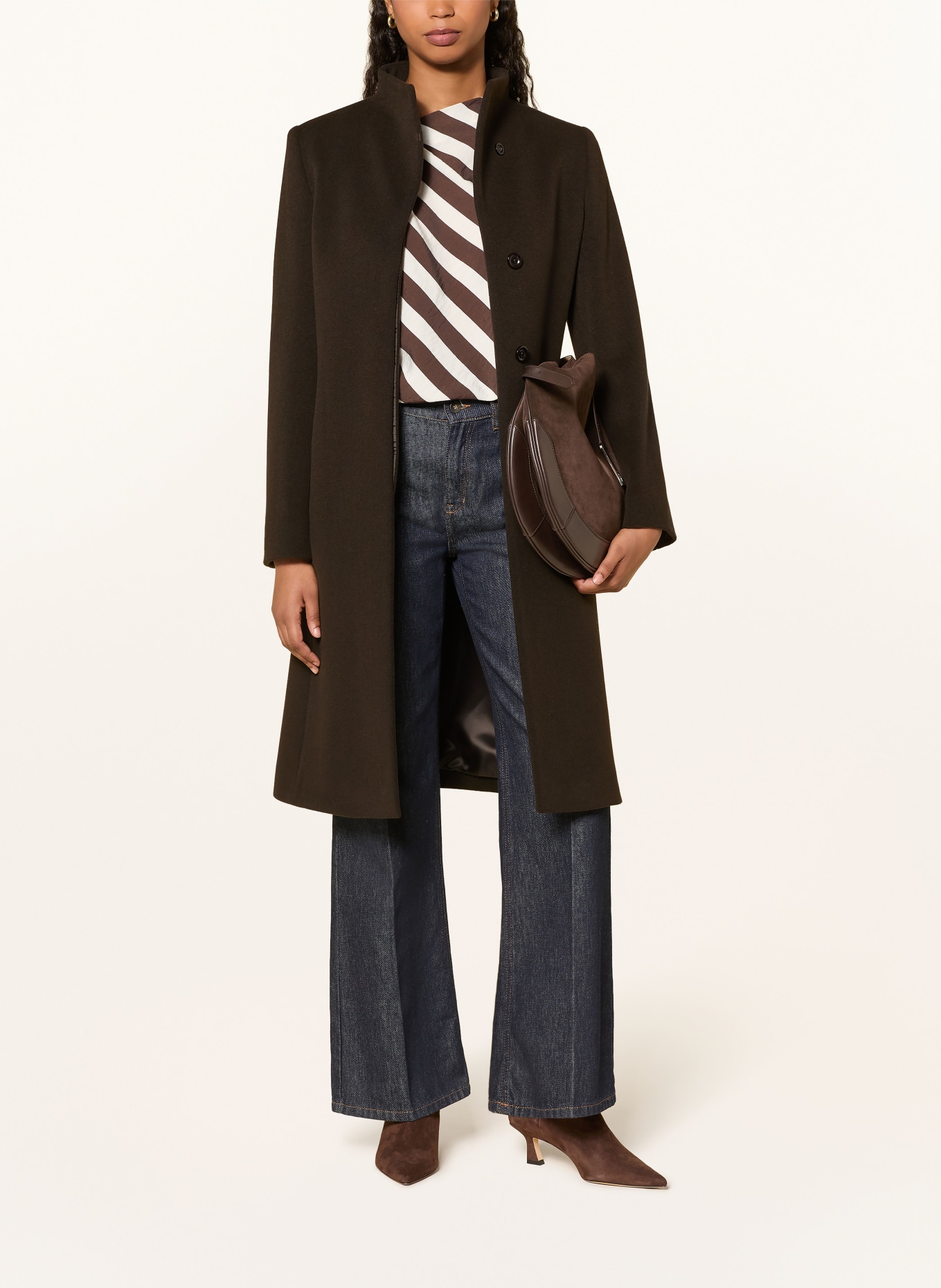 ICONS CINZIA ROCCA Manteau en laine: MARRON FONCÉ