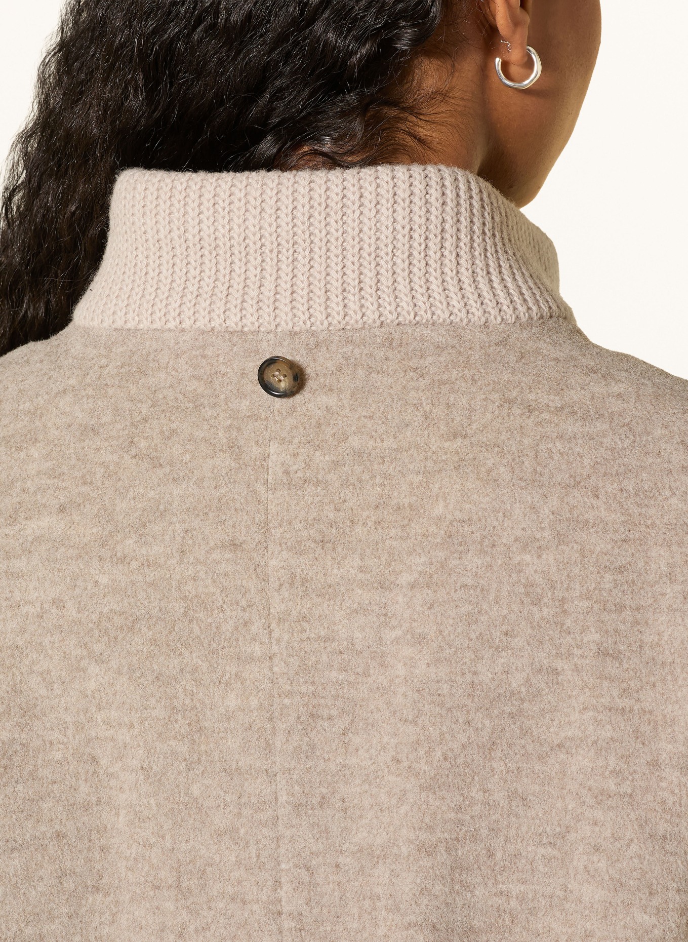 ICONS CINZIA ROCCA Duffle-coat en mélange de matières: GRIS / MARRON FONCÉ