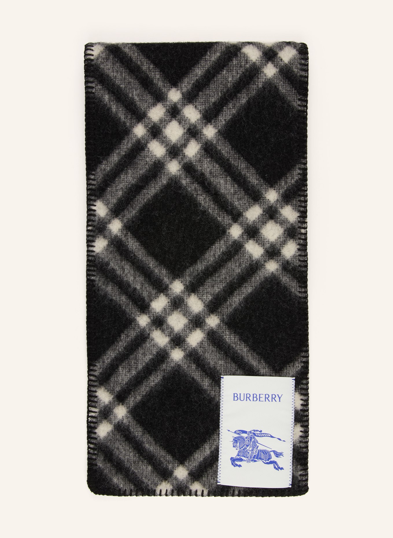 BURBERRY Schal: SCHWARZ / WEISS