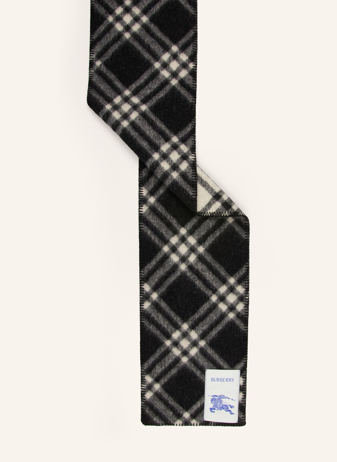 BURBERRY Schal: SCHWARZ / WEISS