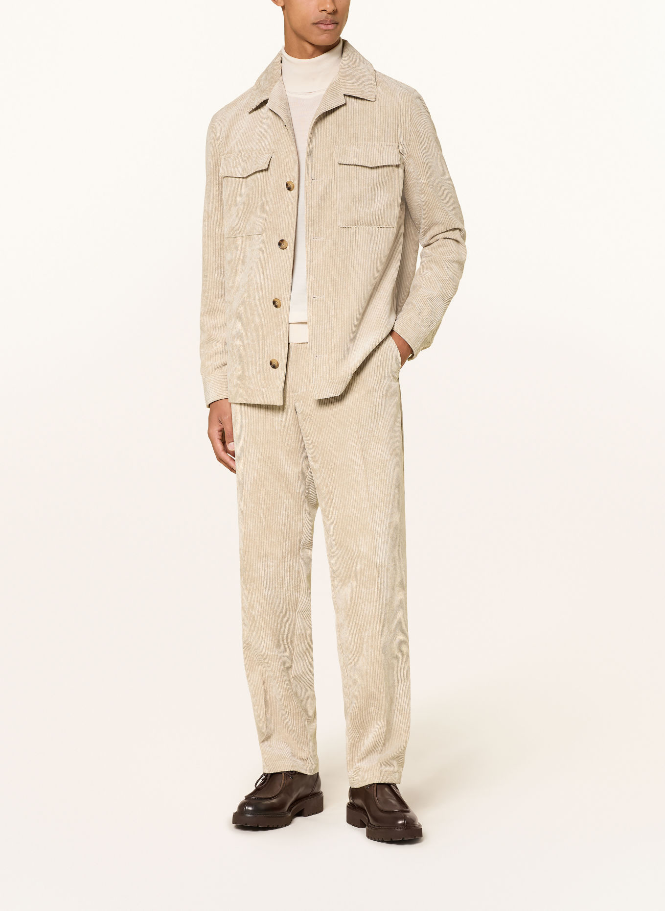 CG - CLUB of GENTS Corduroy overshirt CG CONSTANTIN: BEIGE