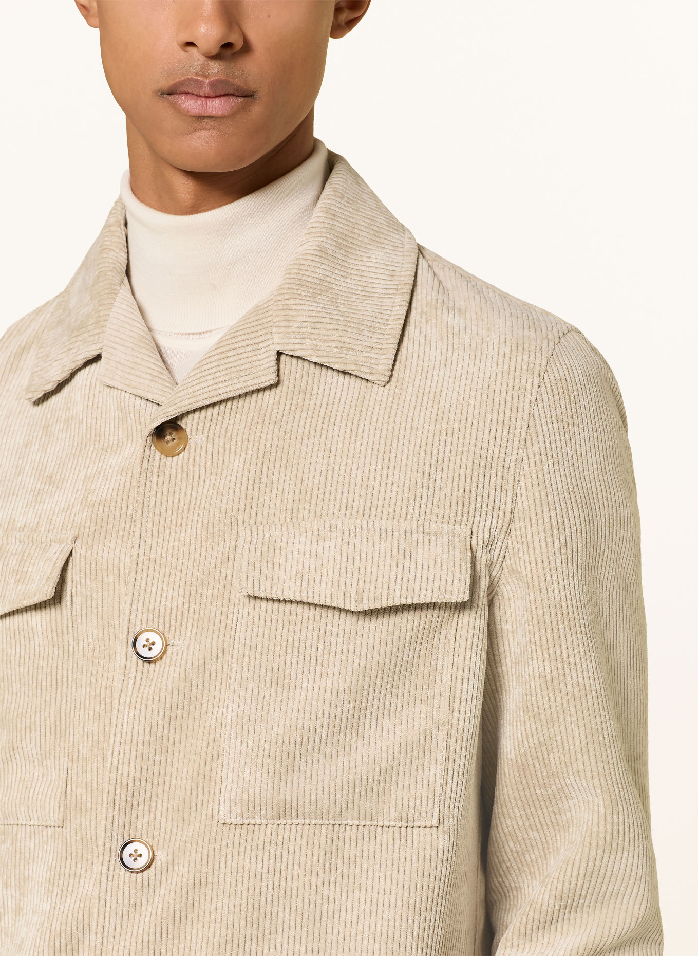 CG - CLUB of GENTS Corduroy overshirt CG CONSTANTIN: BEIGE