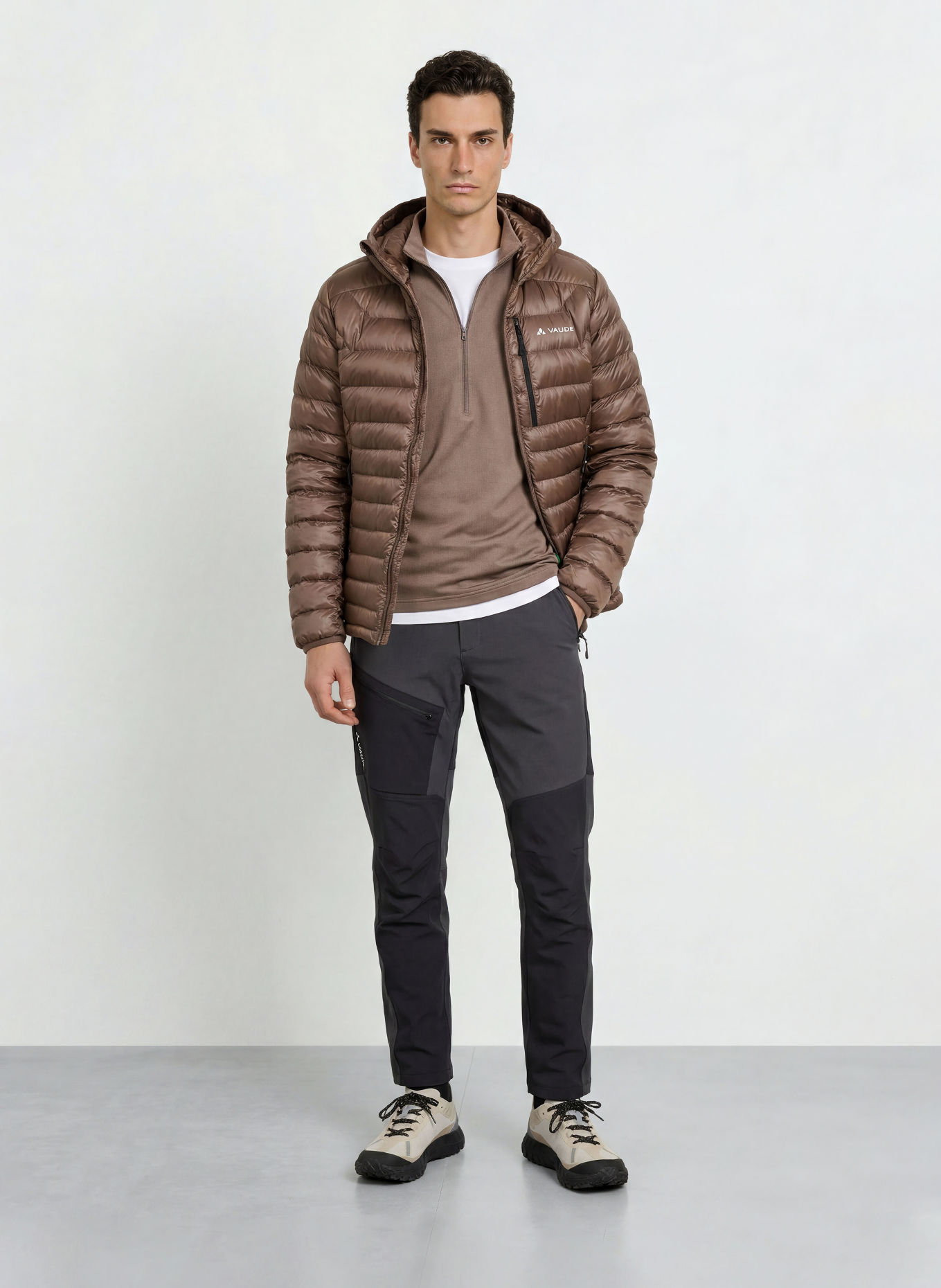 VAUDE Midlayer LIVIGNO: BRUIN / WIT / ZWART