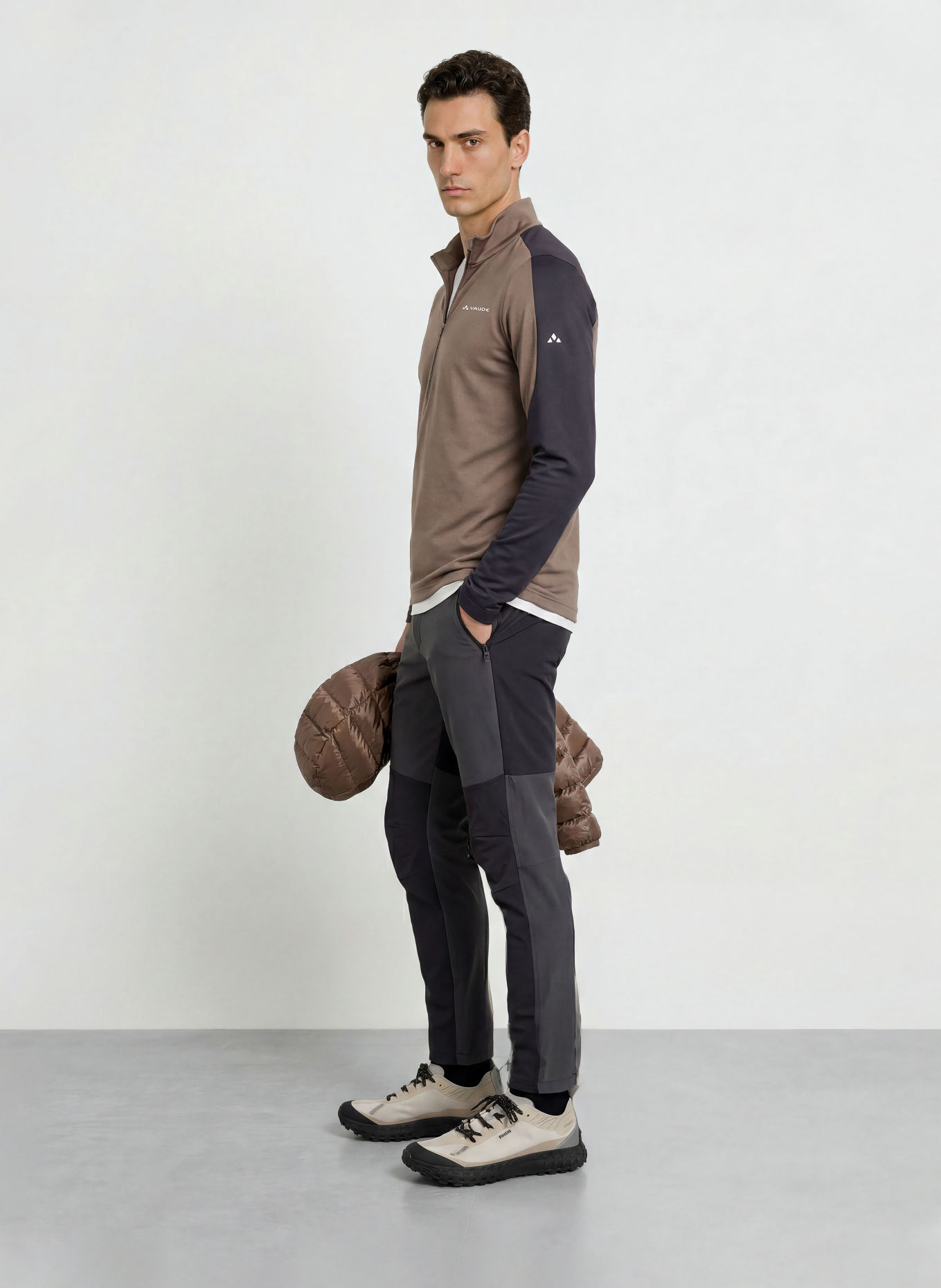 VAUDE Midlayer LIVIGNO: BRUIN / WIT / ZWART