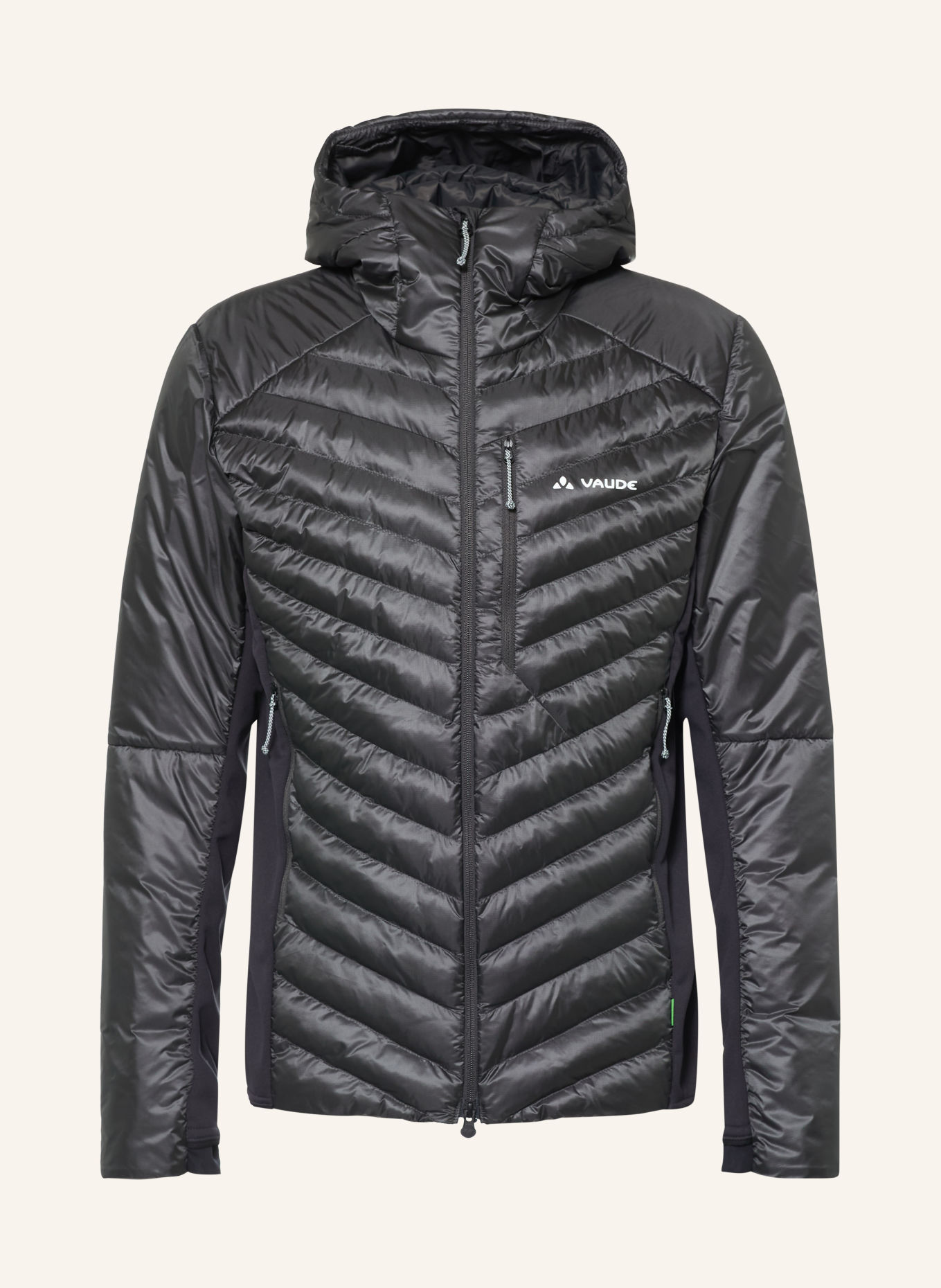 VAUDE Hybride gewatteerde jas SESVENNA PRO III: DONKERGRIJS / ZWART