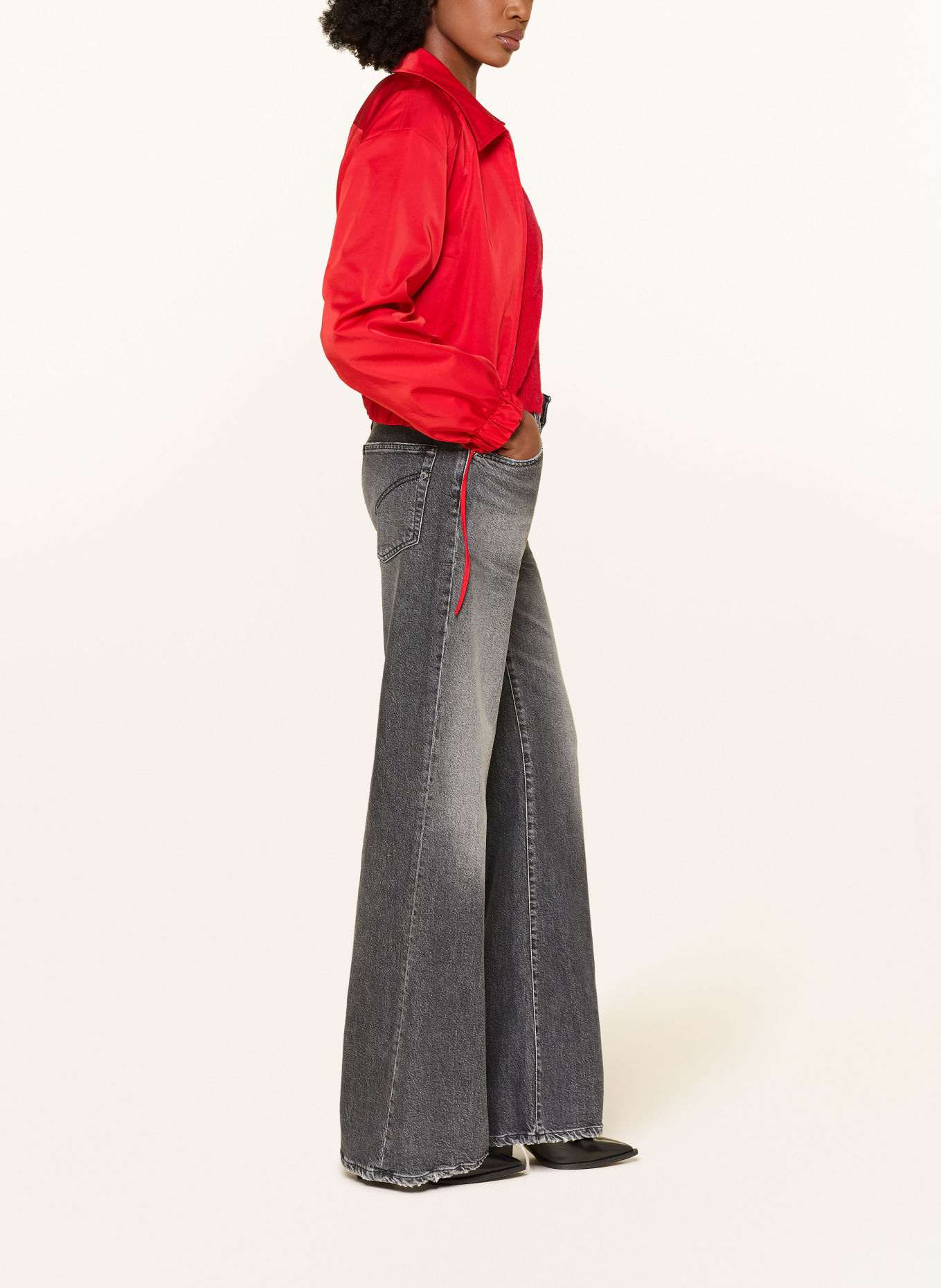 Dondup Wide Leg Jeans AMBER: 999 denim black