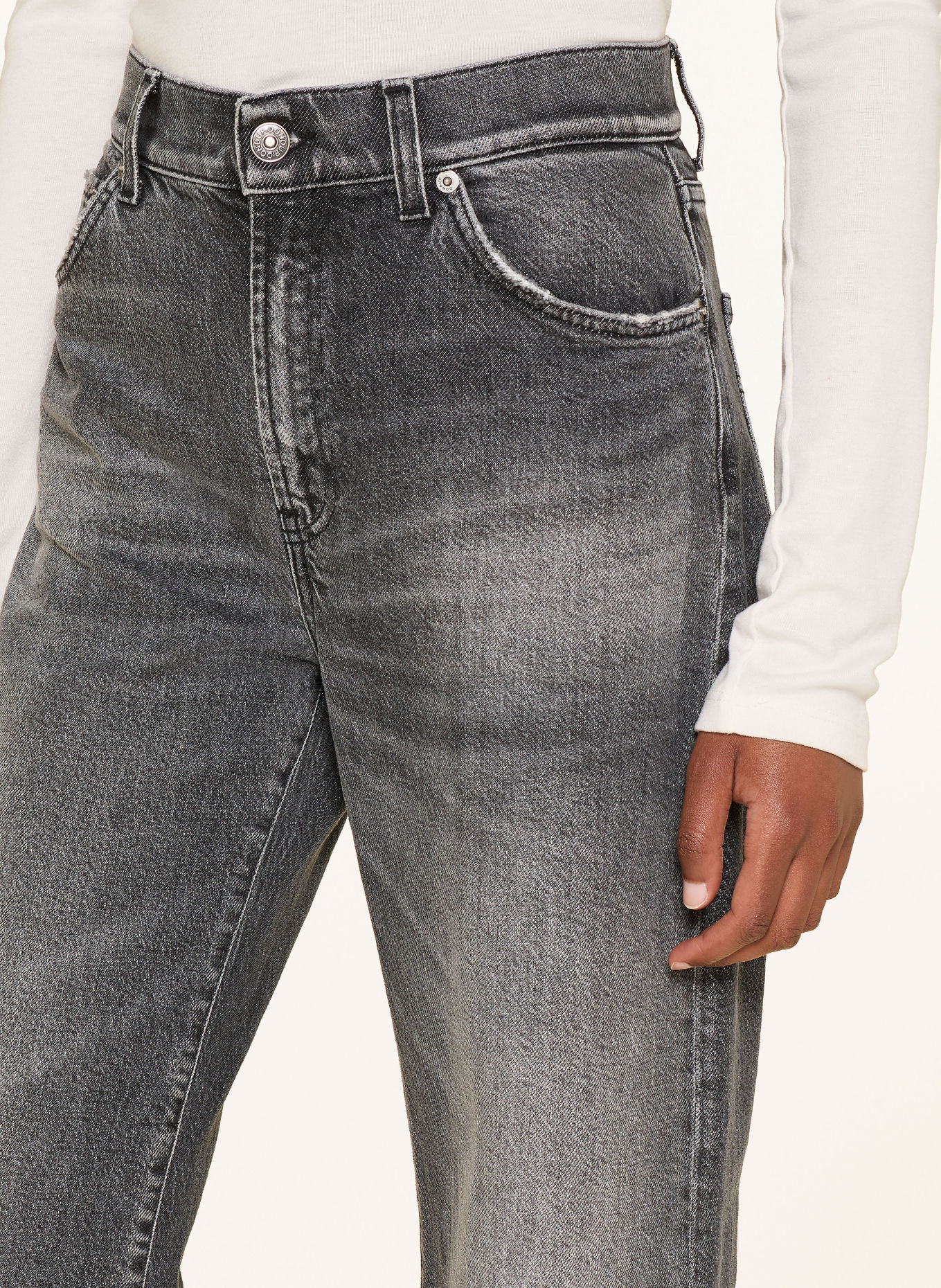 Dondup Wide Leg Jeans AMBER: 999 denim black