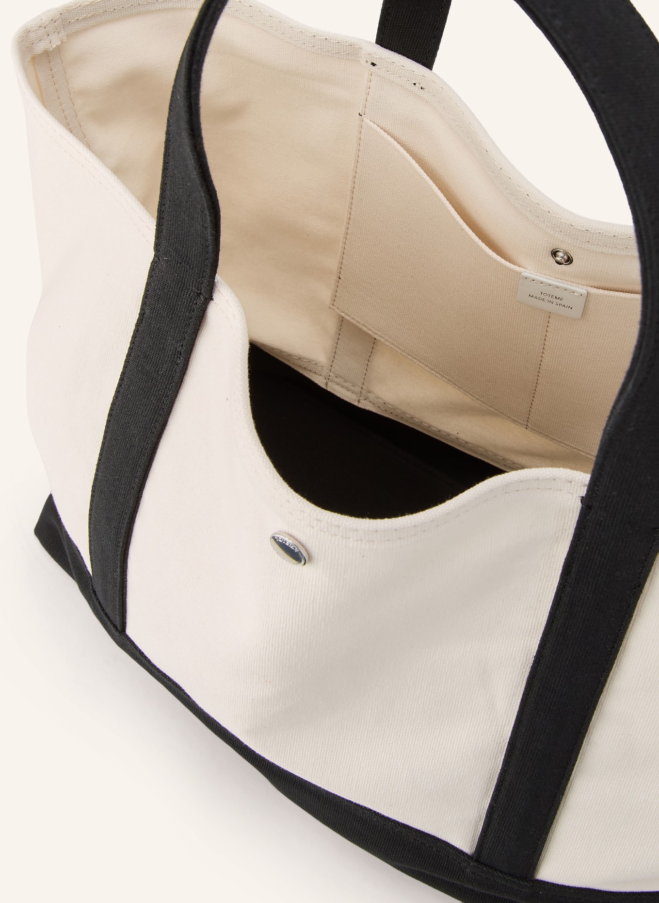 TOTEME Beach bag: CREAM / BLACK