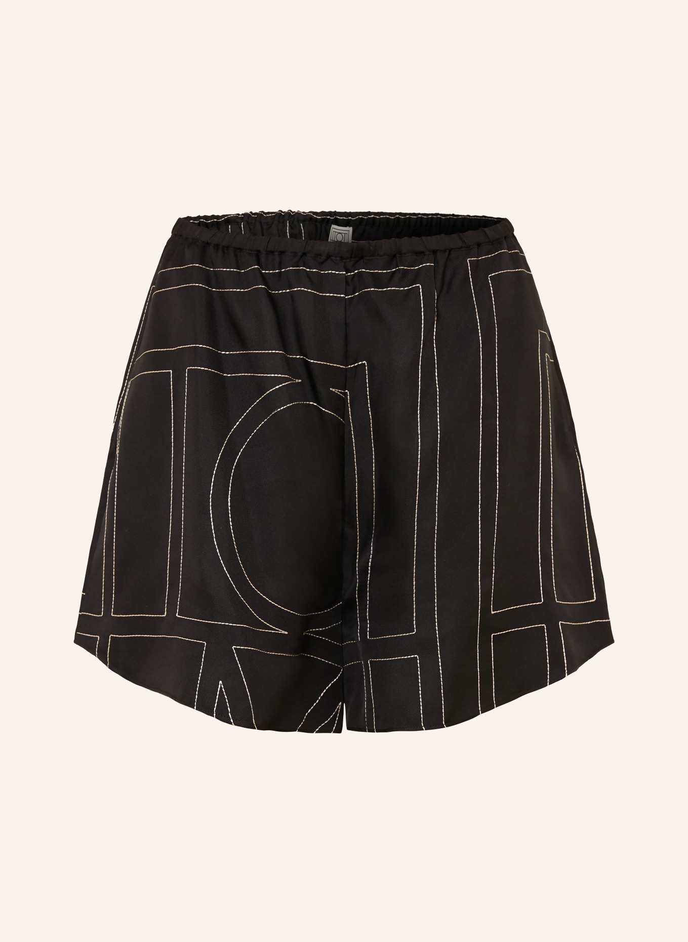 TOTEME Pantaloni scurți din mătase: NEGRU