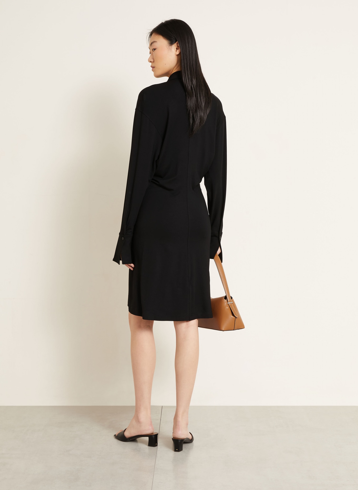TOTEME Shirt dress: BLACK