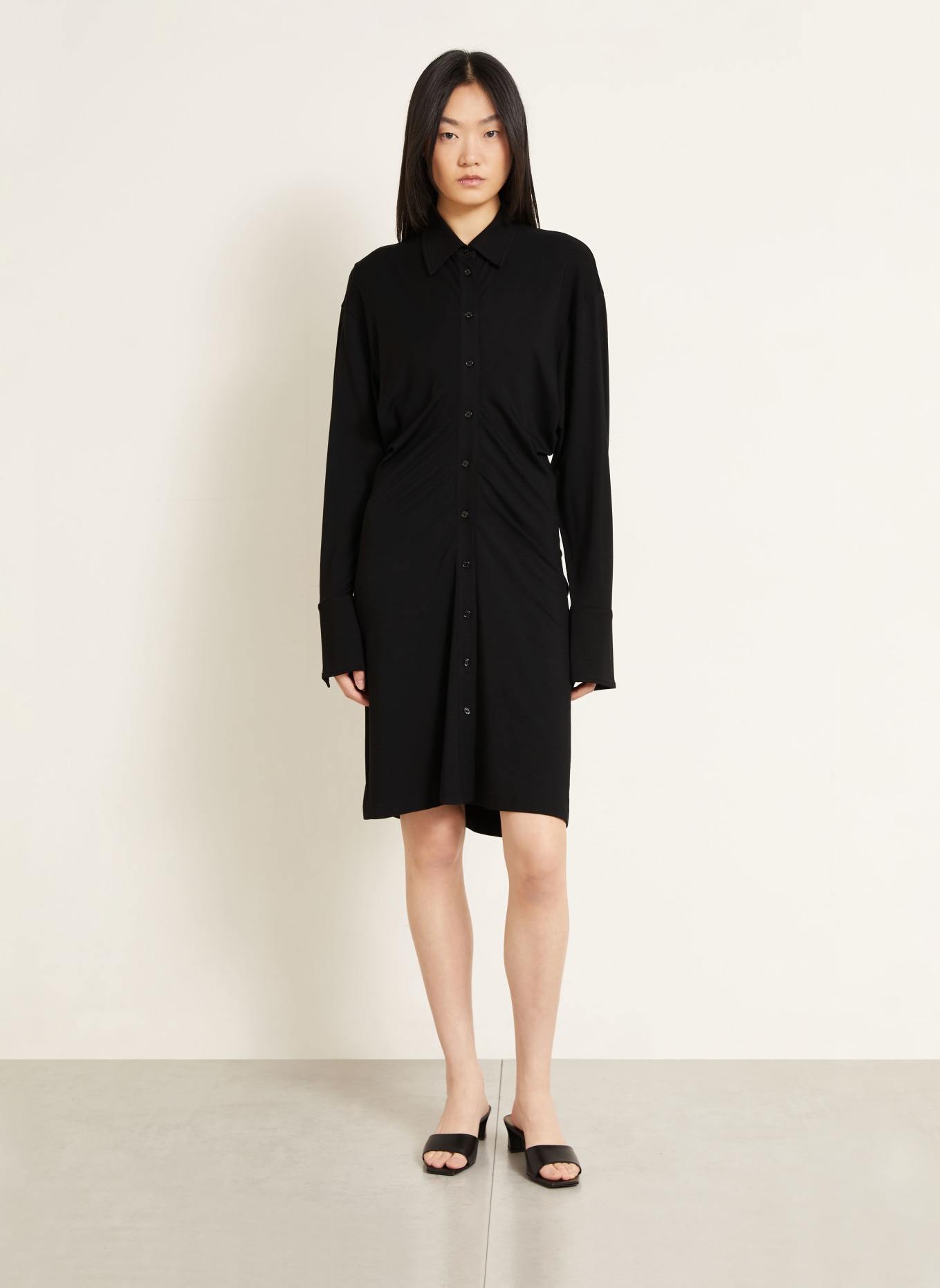 TOTEME Shirt dress: BLACK