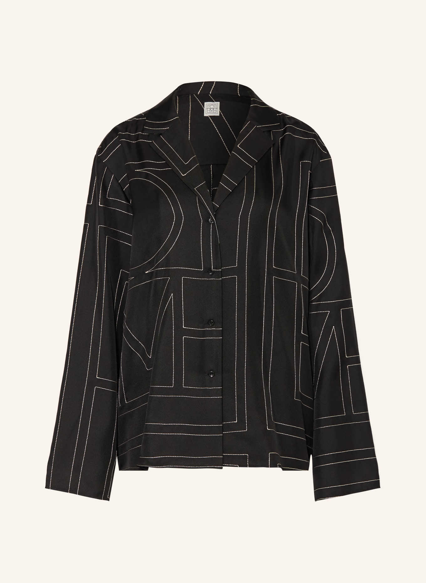 TOTEME Silk blouse: BLACK / WHITE