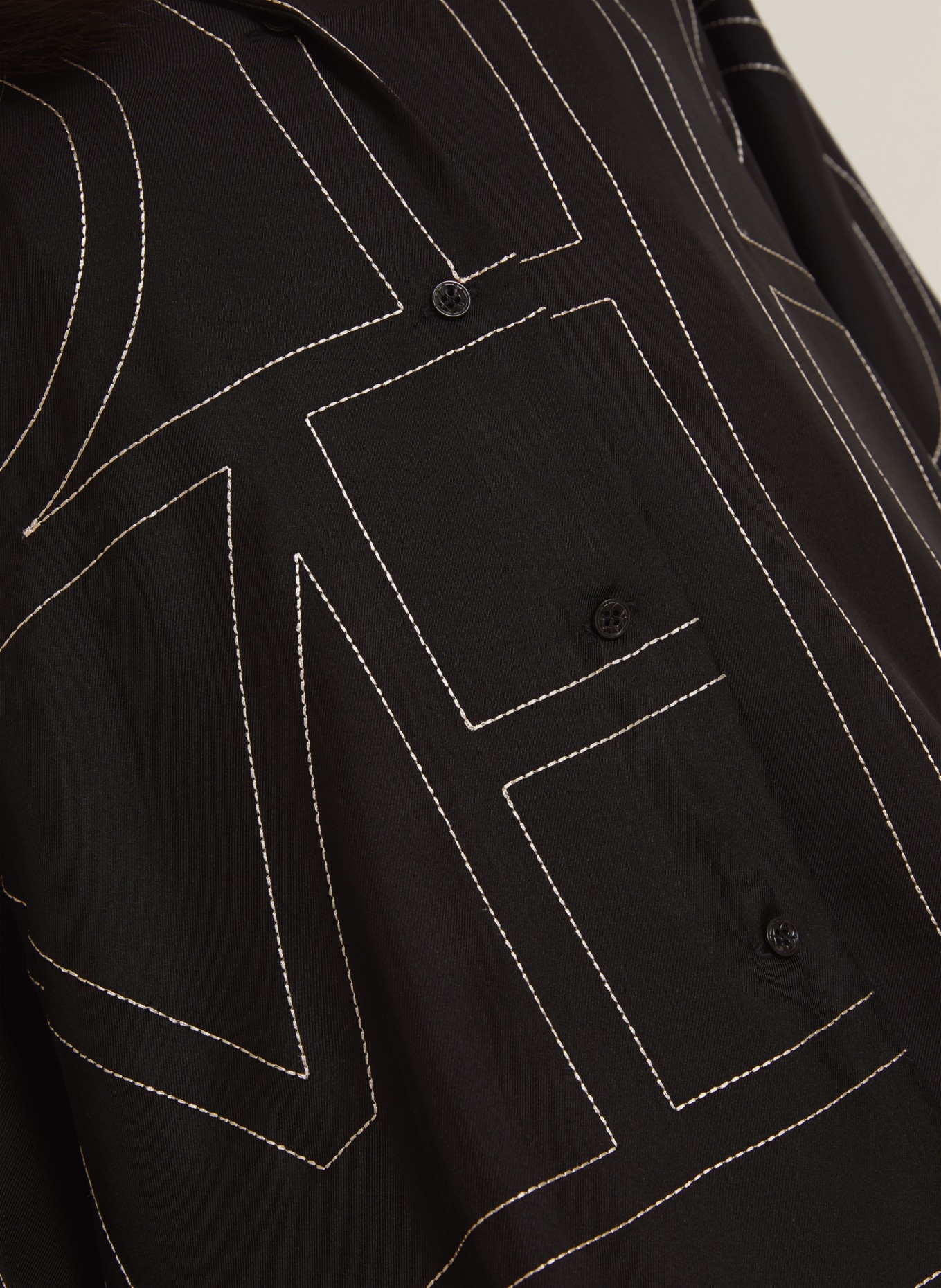 TOTEME Silk blouse: BLACK / WHITE