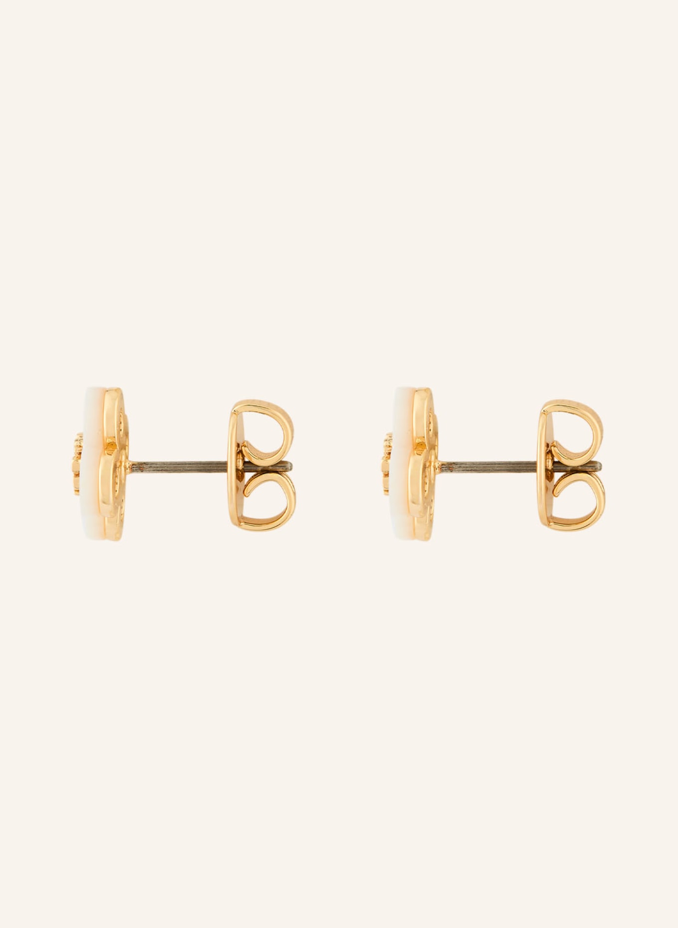 TORY BURCH Náušnice FORGET ME NOT CLOVER: ZLATÁ / BÍLÁ