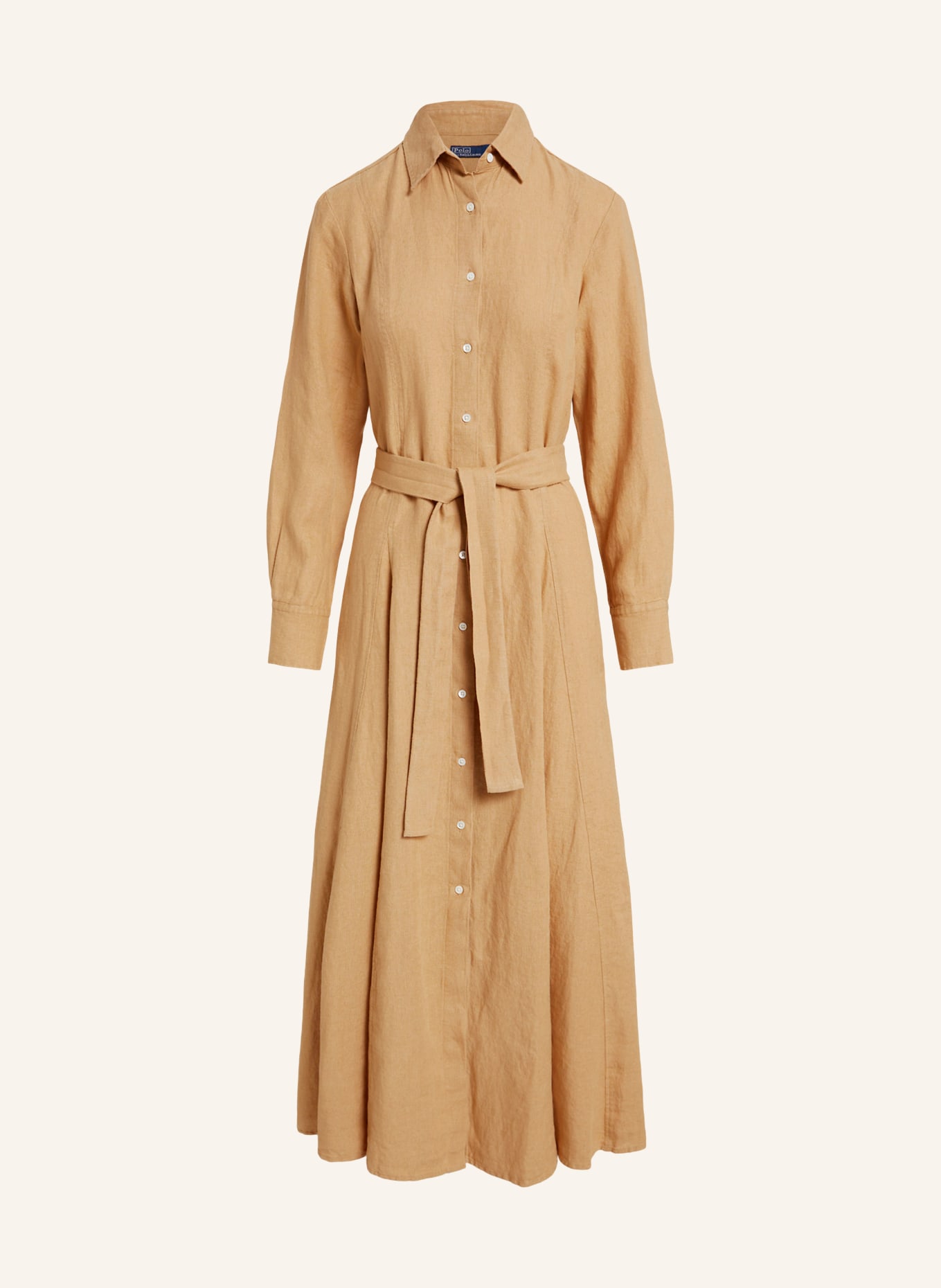 POLO RALPH LAUREN Linen shirt dress: CAMEL