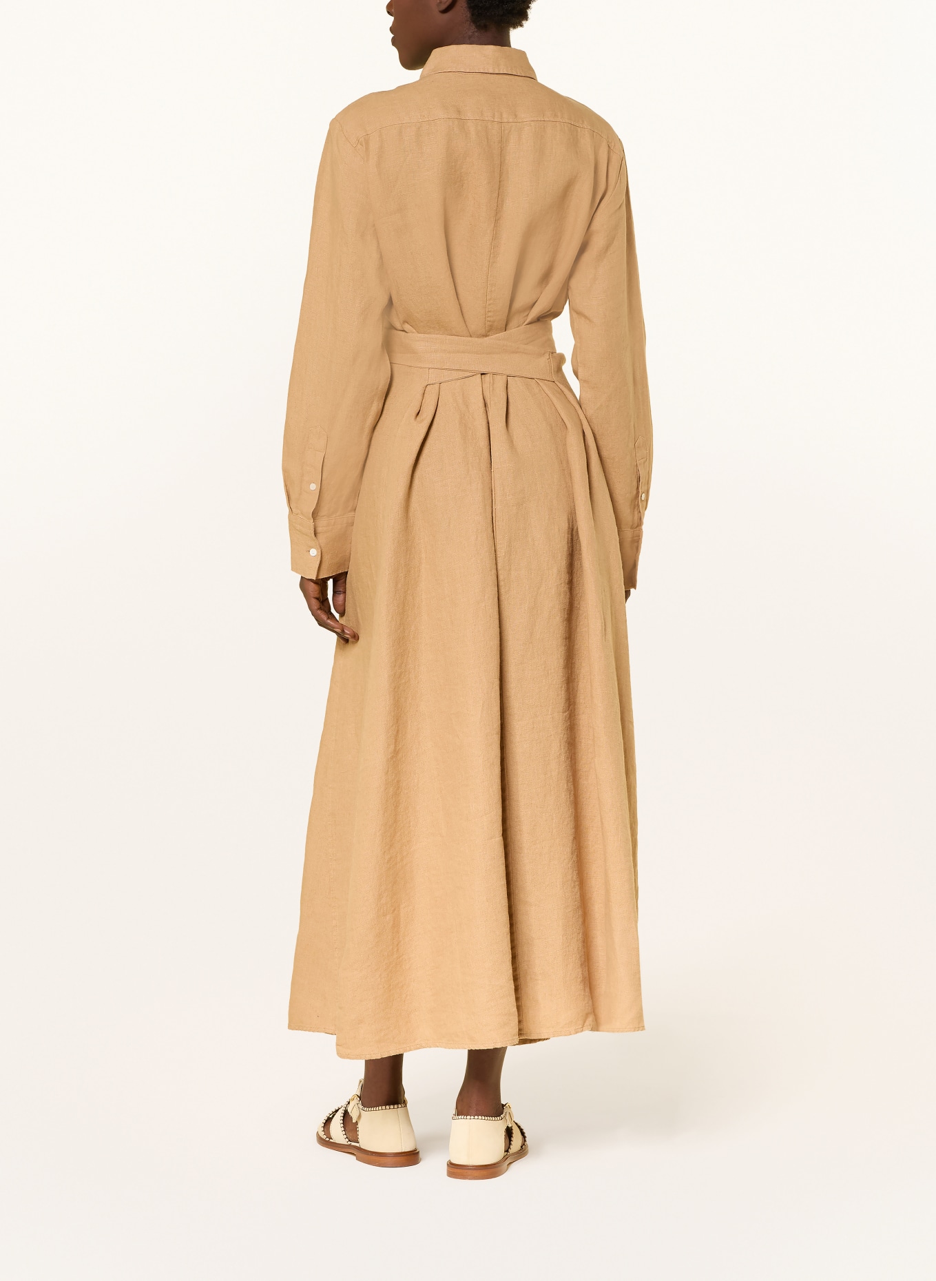 POLO RALPH LAUREN Linen shirt dress: CAMEL