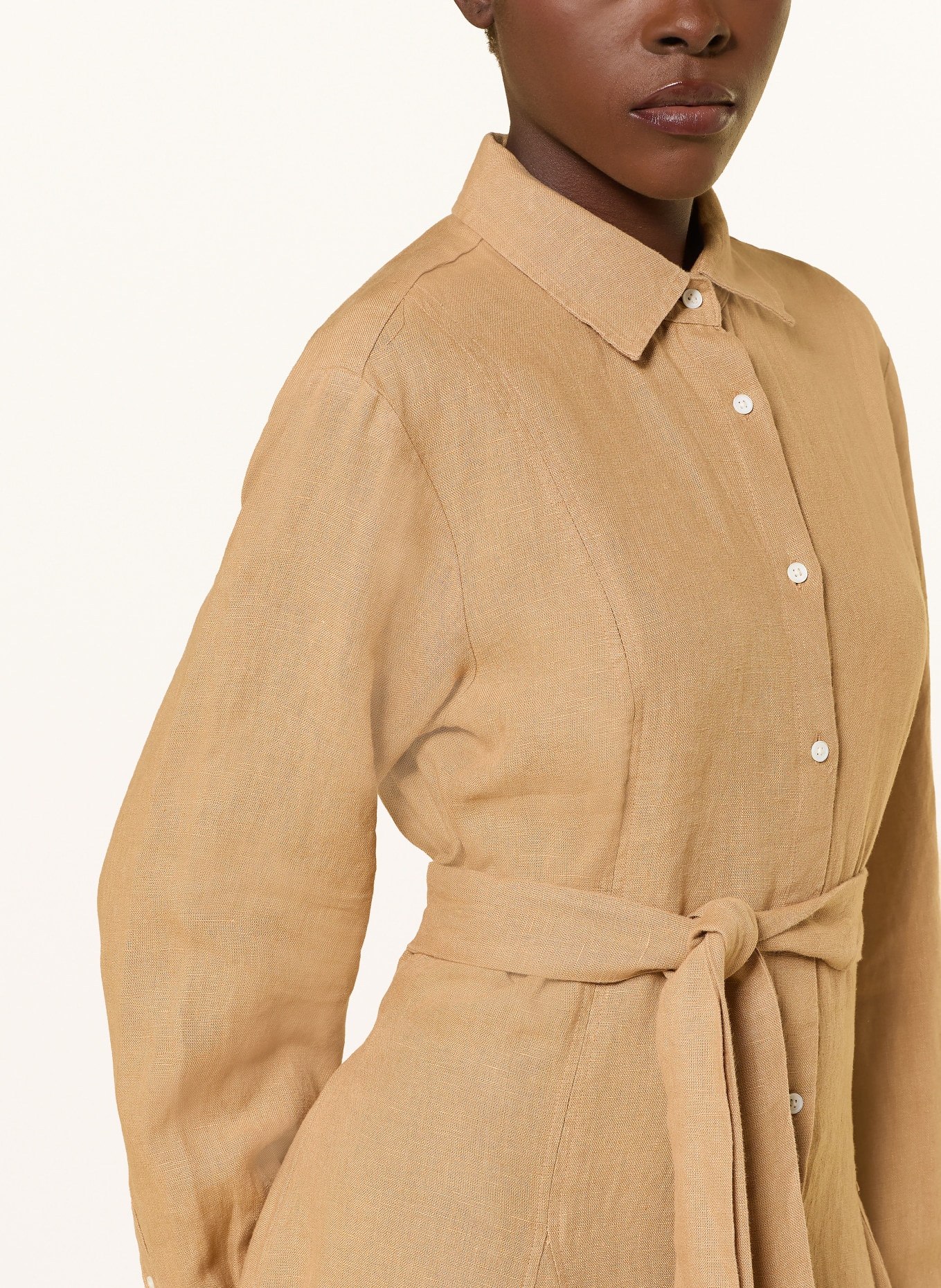 POLO RALPH LAUREN Linen shirt dress: CAMEL