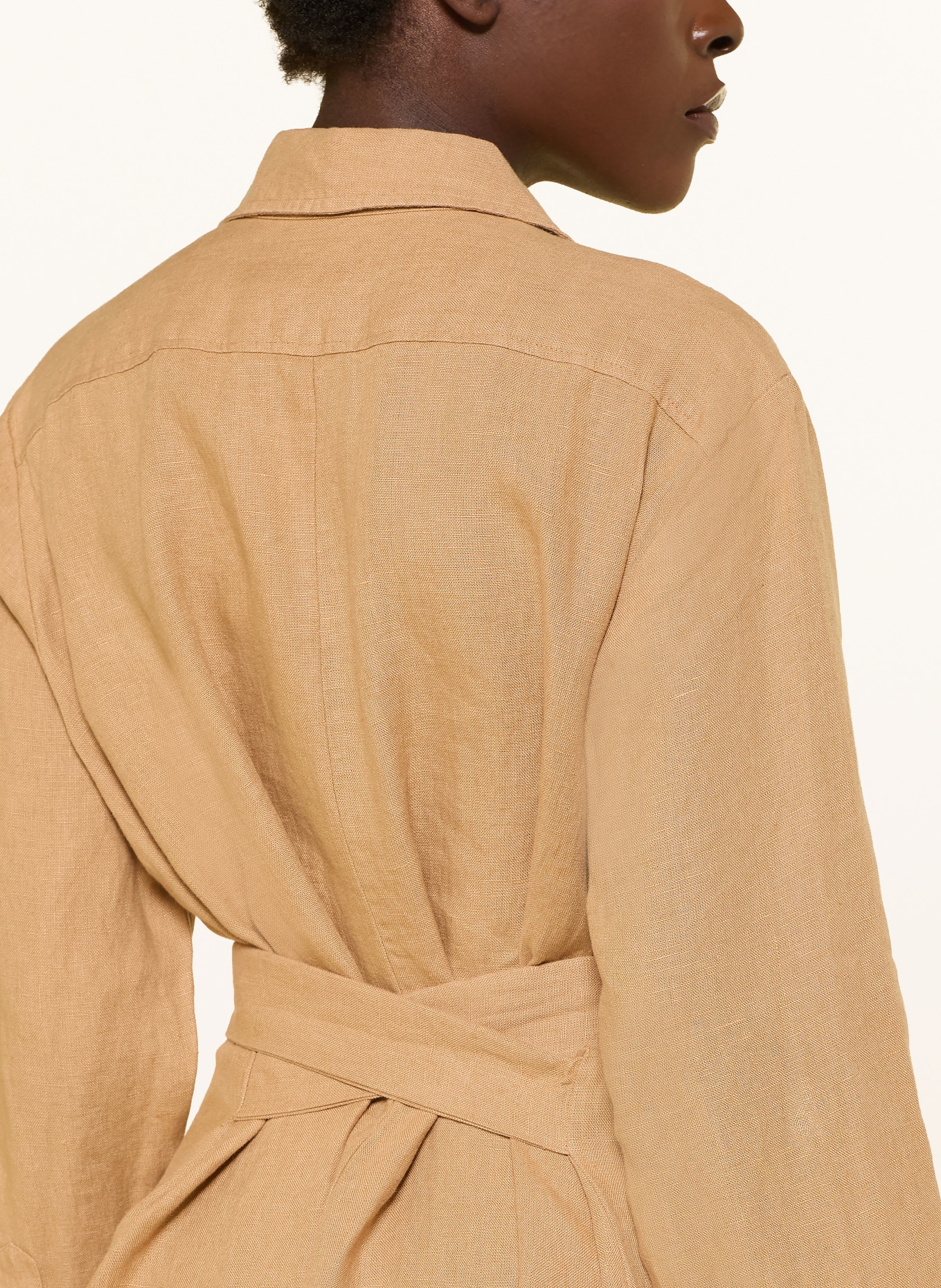 POLO RALPH LAUREN Linen shirt dress: CAMEL