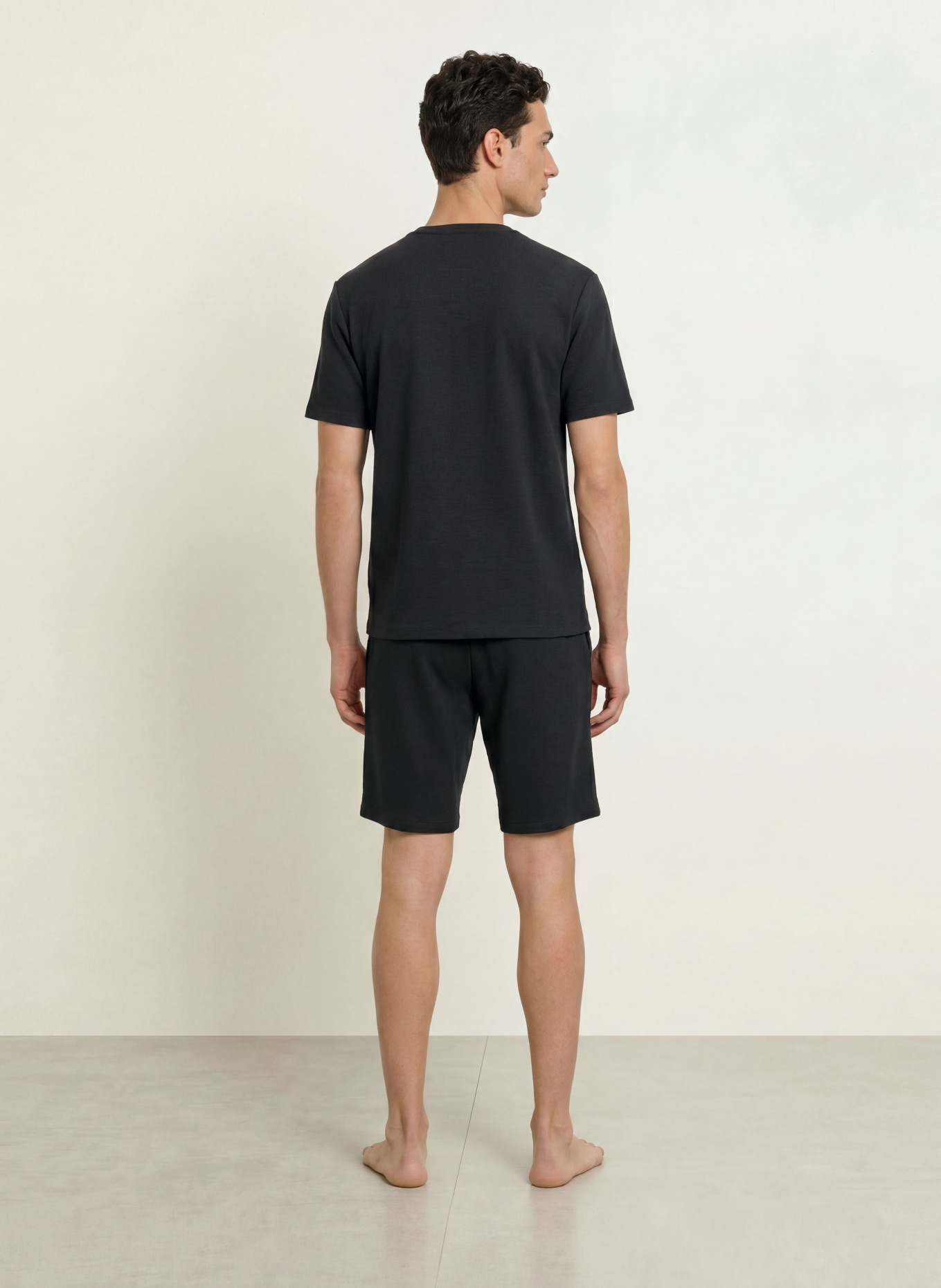 BOSS RIB Sleep Shirt: BLACK