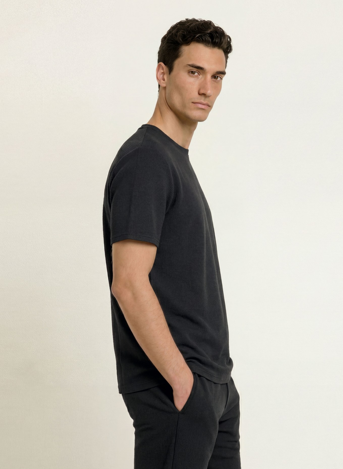 BOSS RIB Sleep Shirt: BLACK