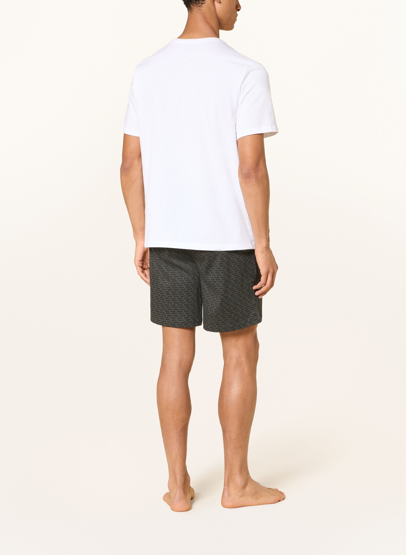 BOSS RELAX Sleep Shorts: GRAY / BLACK