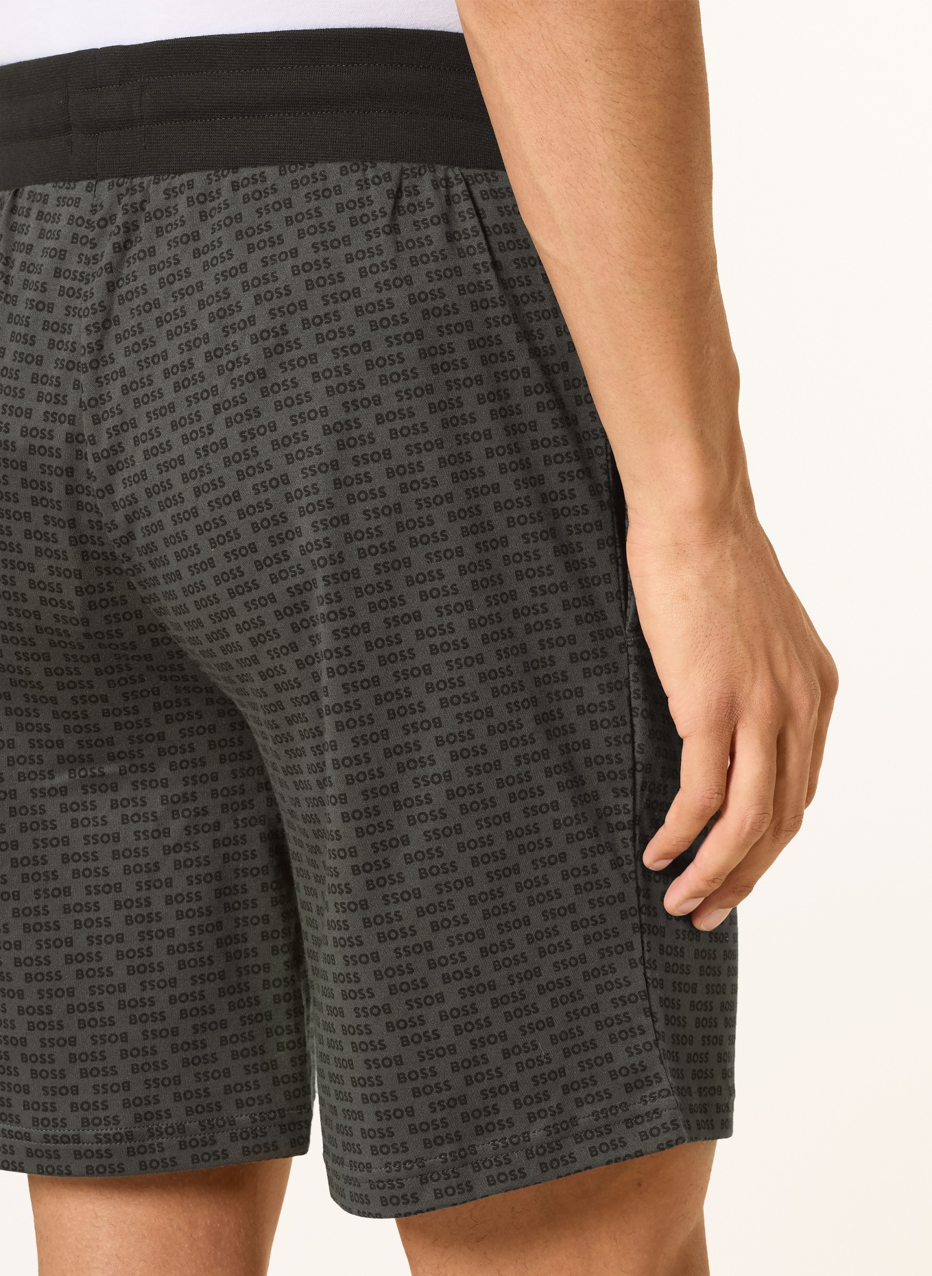 BOSS RELAX Sleep Shorts: GRAY / BLACK