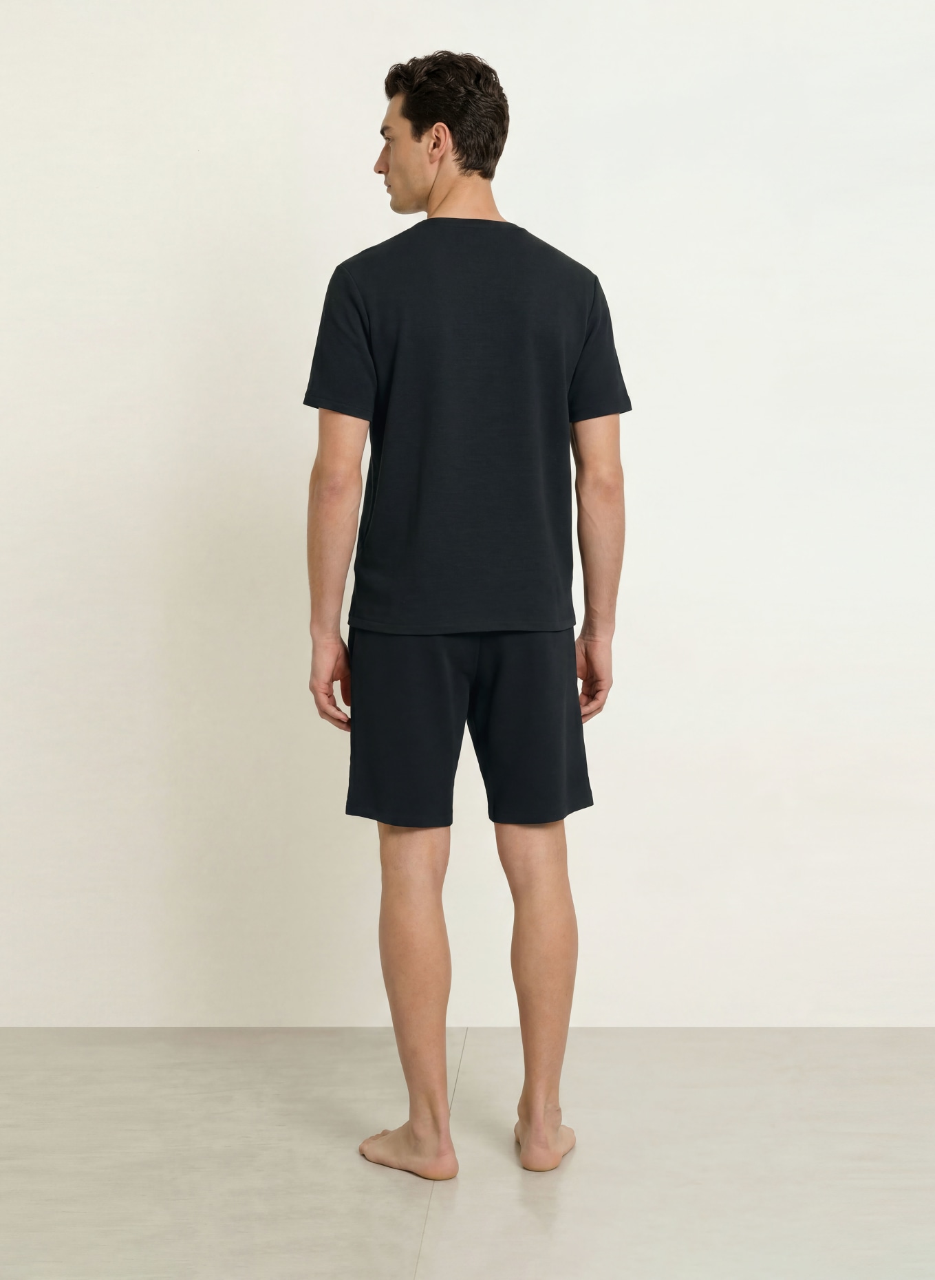 BOSS RIB Sleep Shorts: BLACK