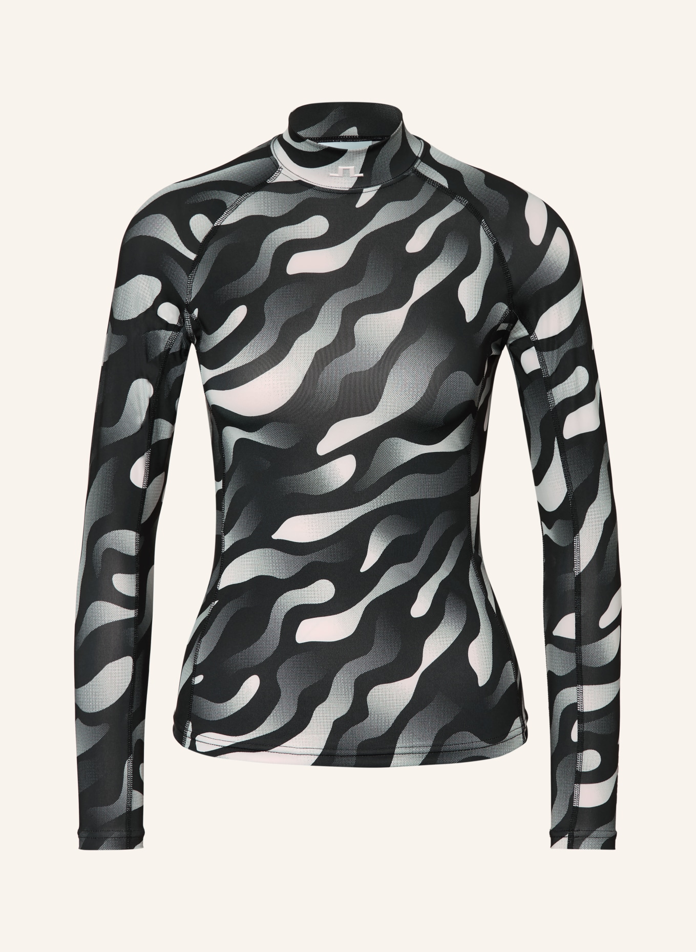 J.LINDEBERG Longsleeve: DUNKELGRAU / WEISS / SCHWARZ