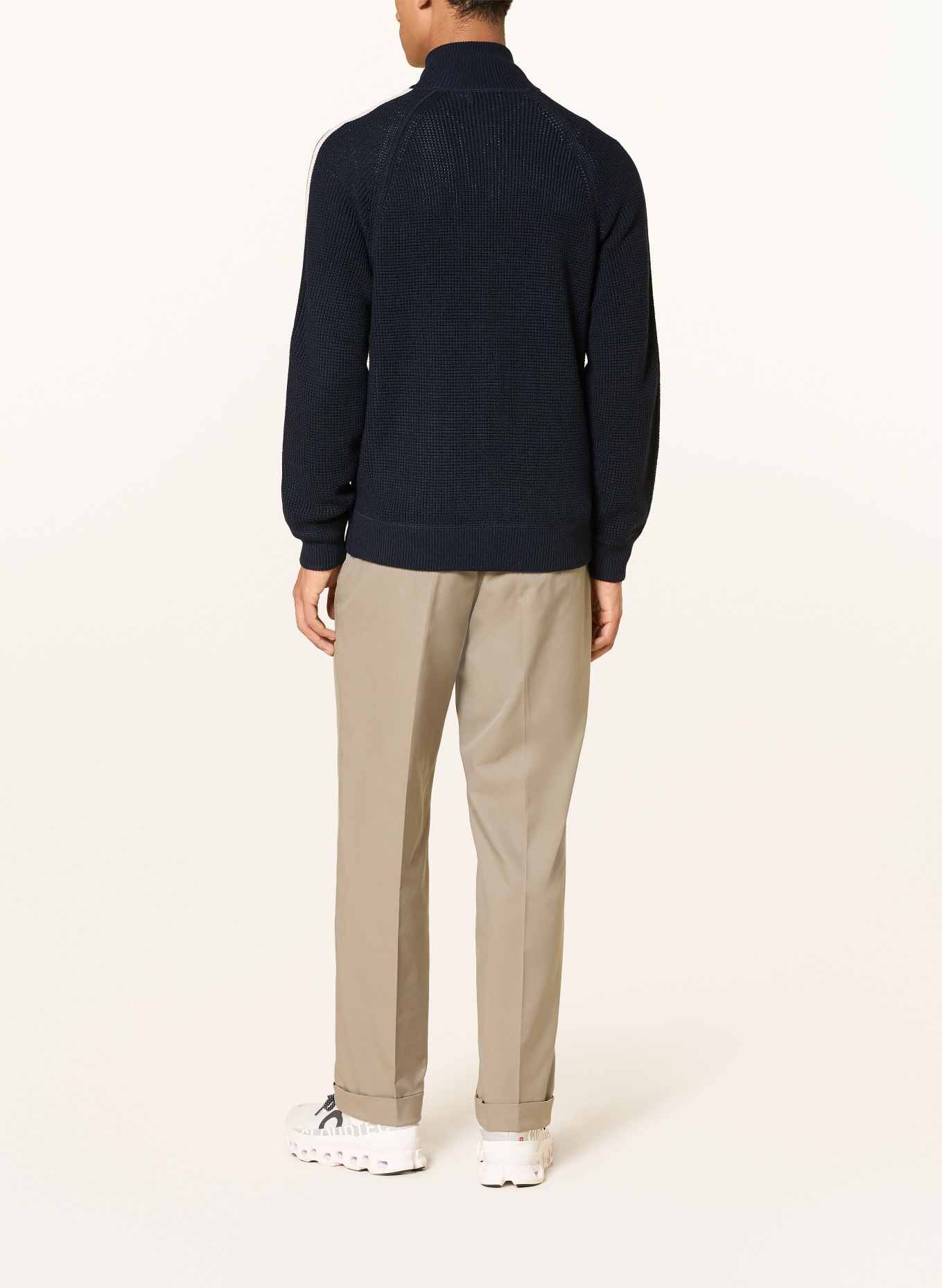 J.LINDEBERG Strickjacke: DUNKELBLAU / WEISS